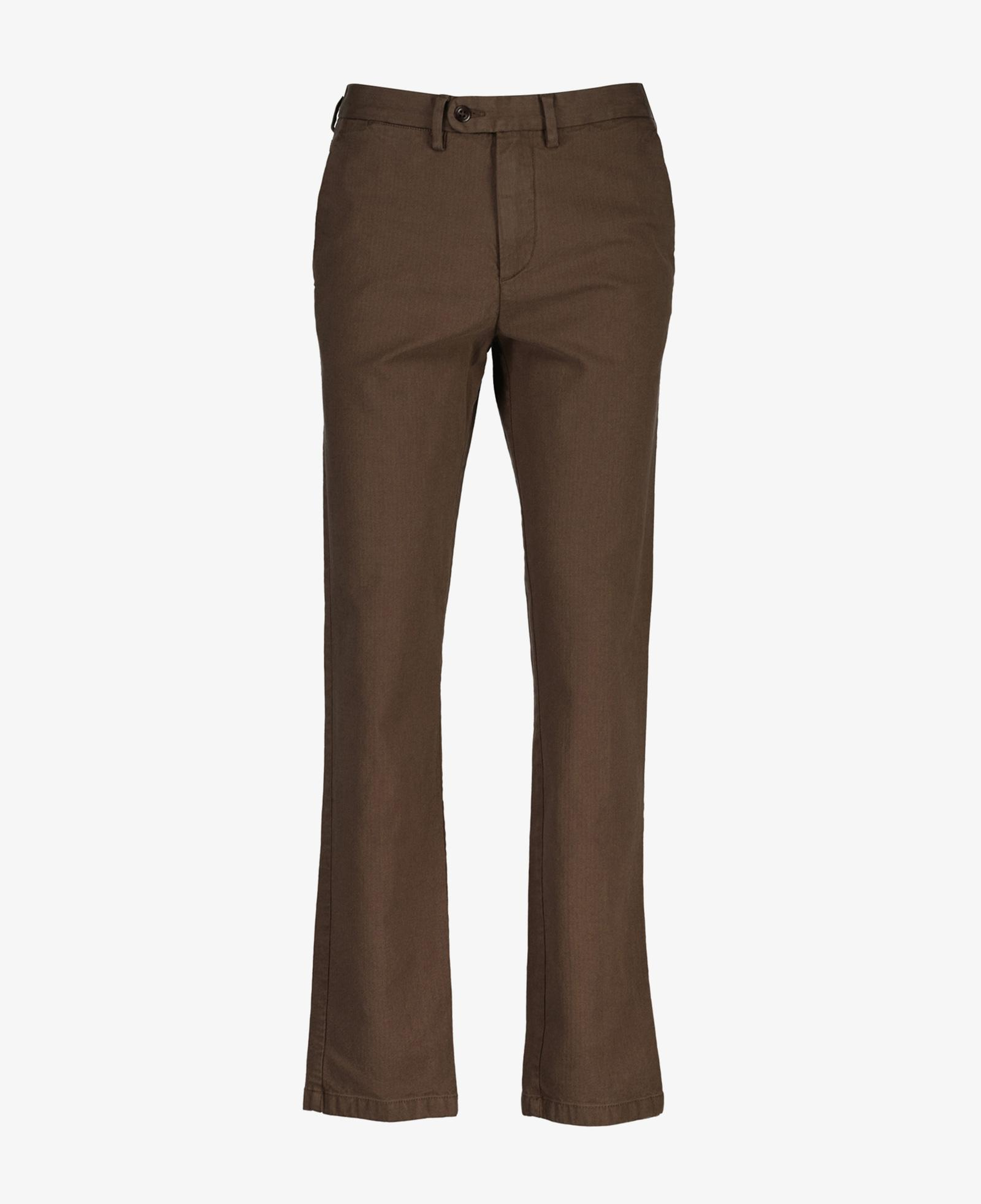 GANT Erkek Kahverengi Slim Fit Casual Herringbone Pantolon