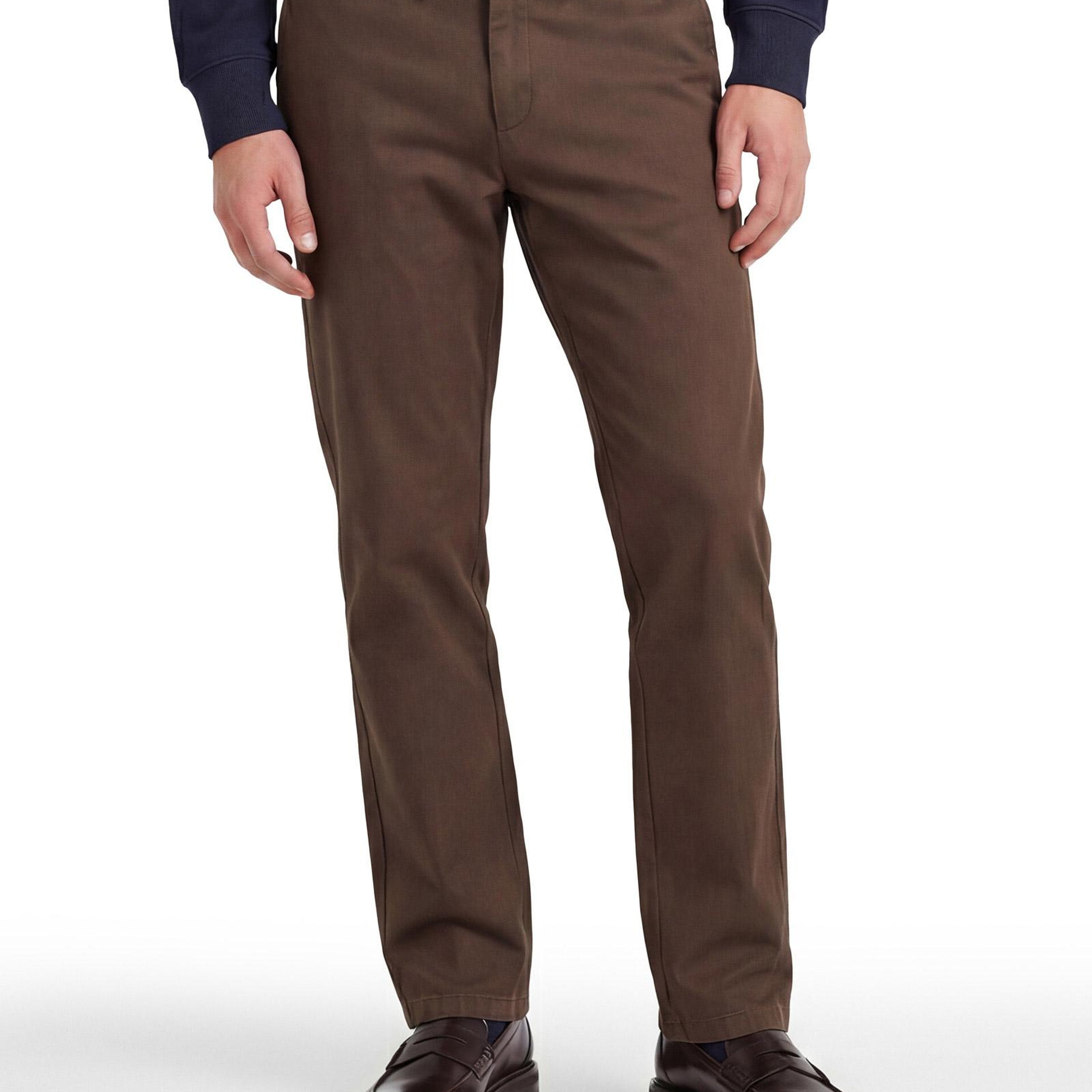 GANT Erkek Kahverengi Slim Fit Casual Herringbone Pantolon