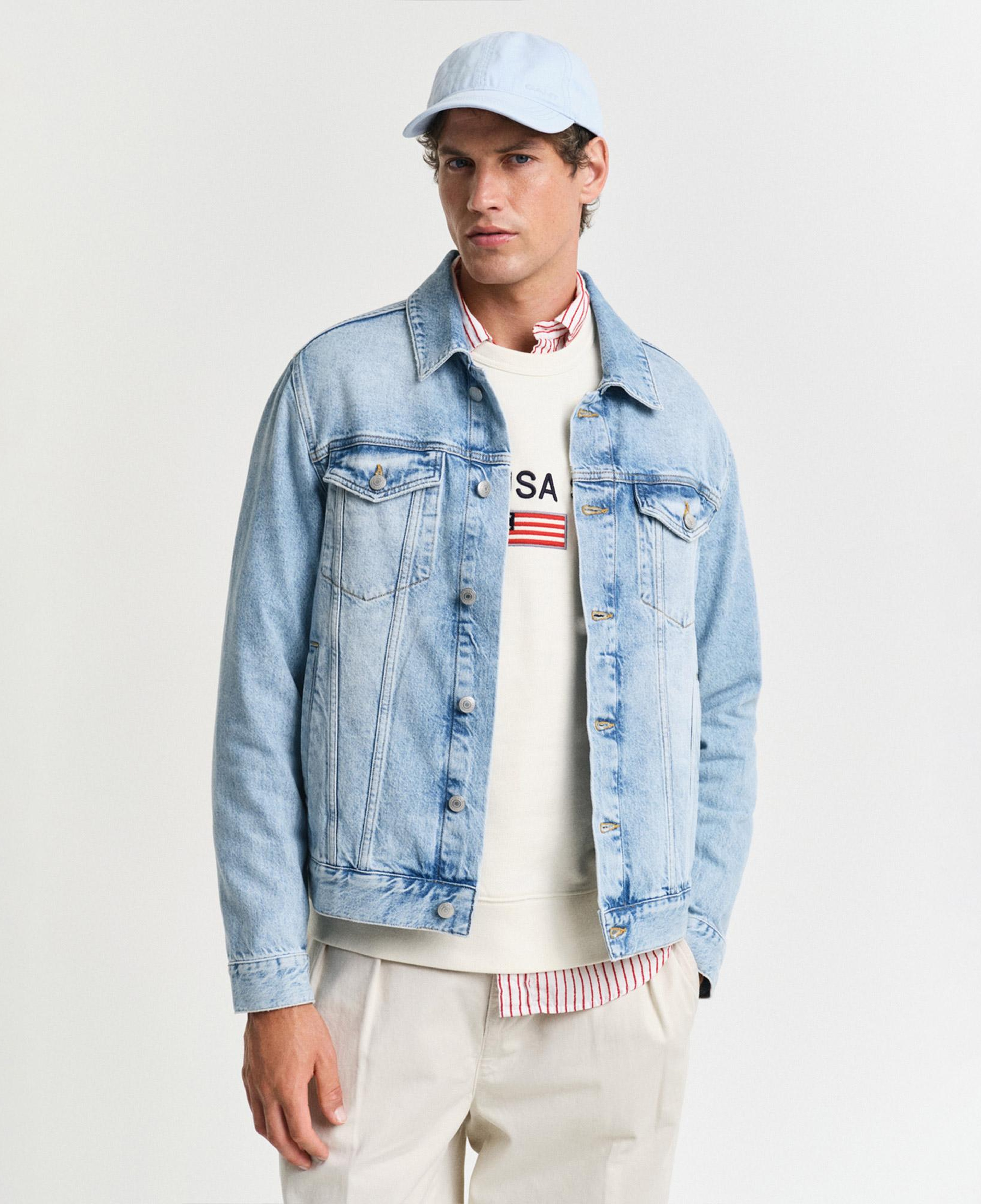 GANT Erkek Mavi Regular Fit Klasik Yaka Denim Ceket