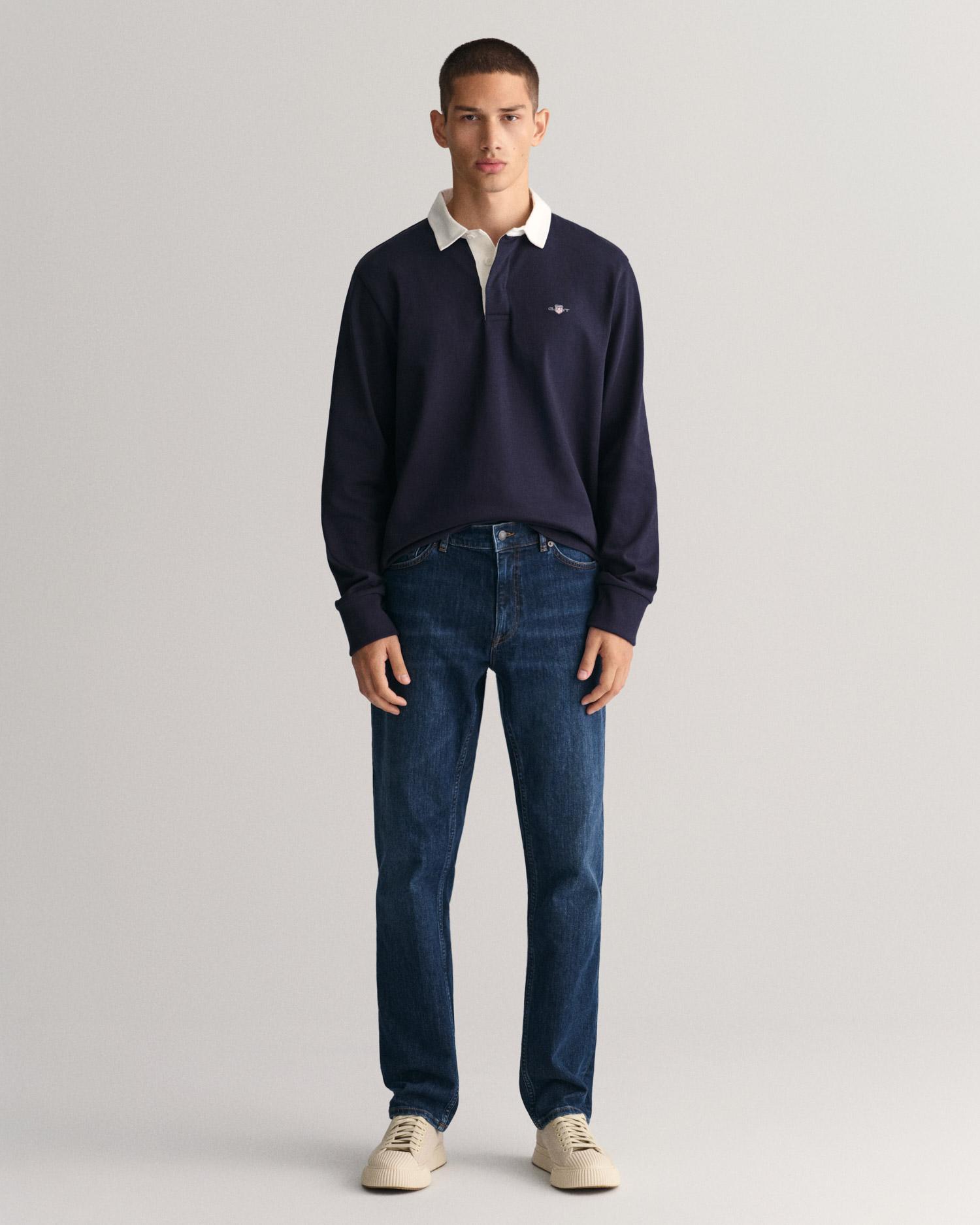 GANT Erkek Lacivert Regular Fit Jean Pantolon