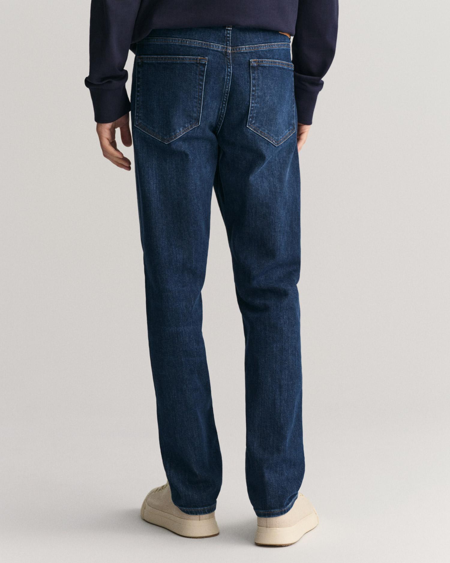 GANT Erkek Lacivert Regular Fit Jean Pantolon