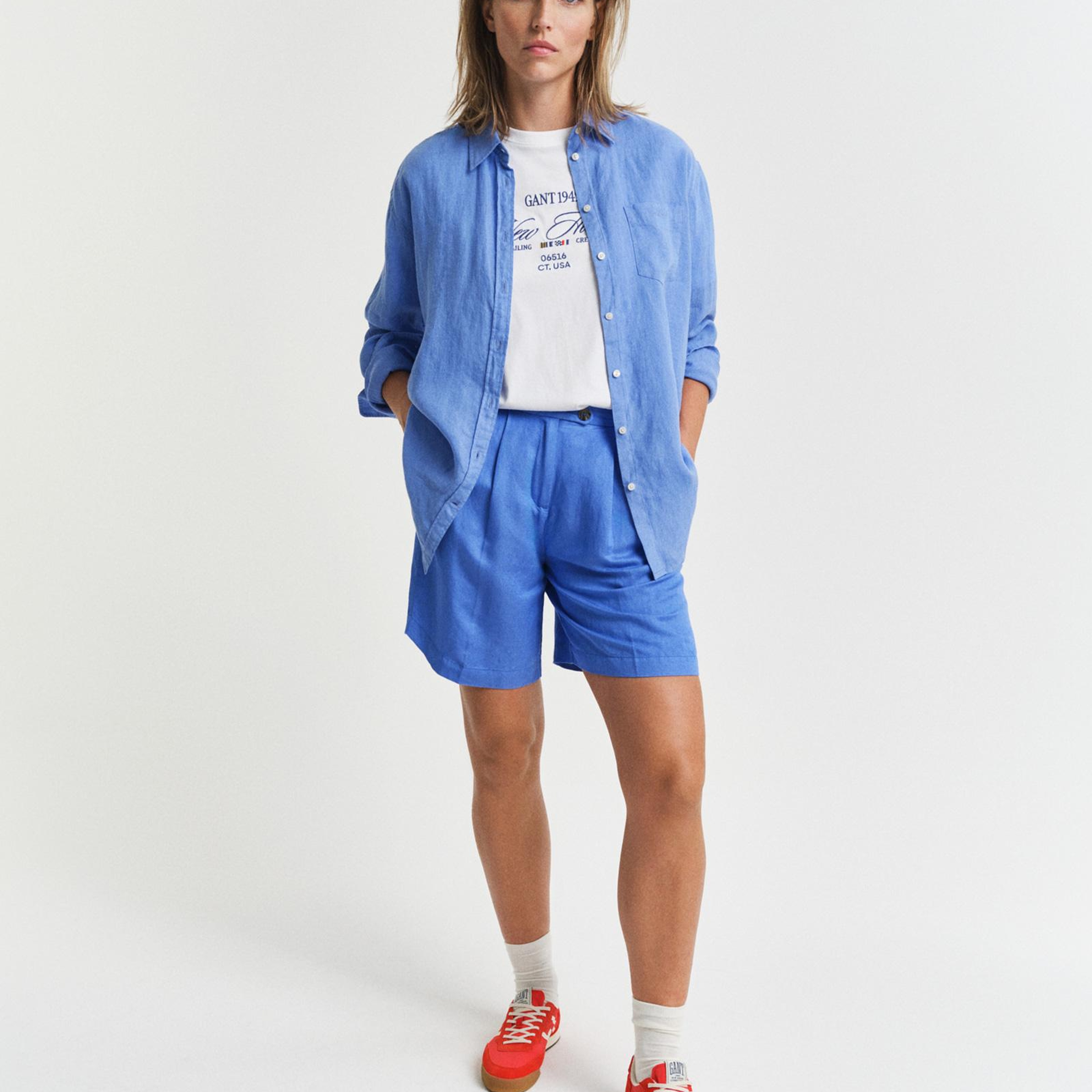 GANT Kadın Mavi Relaxed Fit Şort