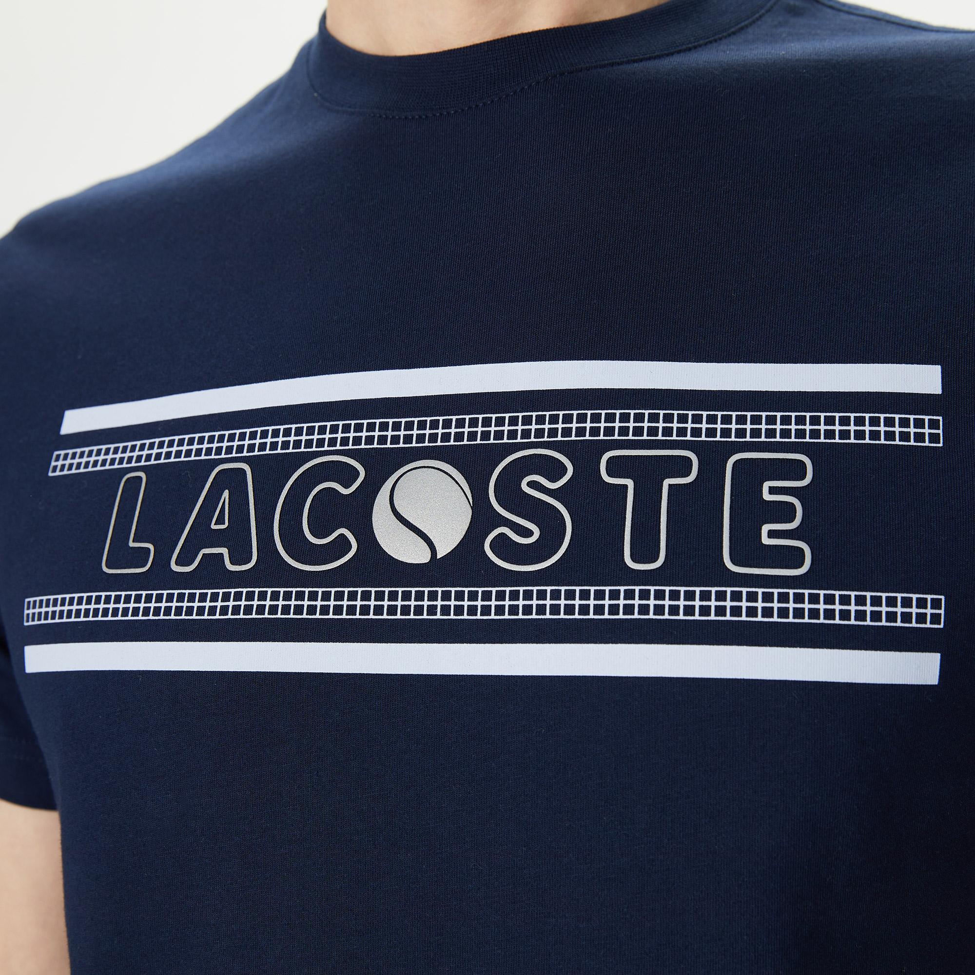Erkek Regular Fit Bisiklet Yaka Baskılı Lacivert T-Shirt