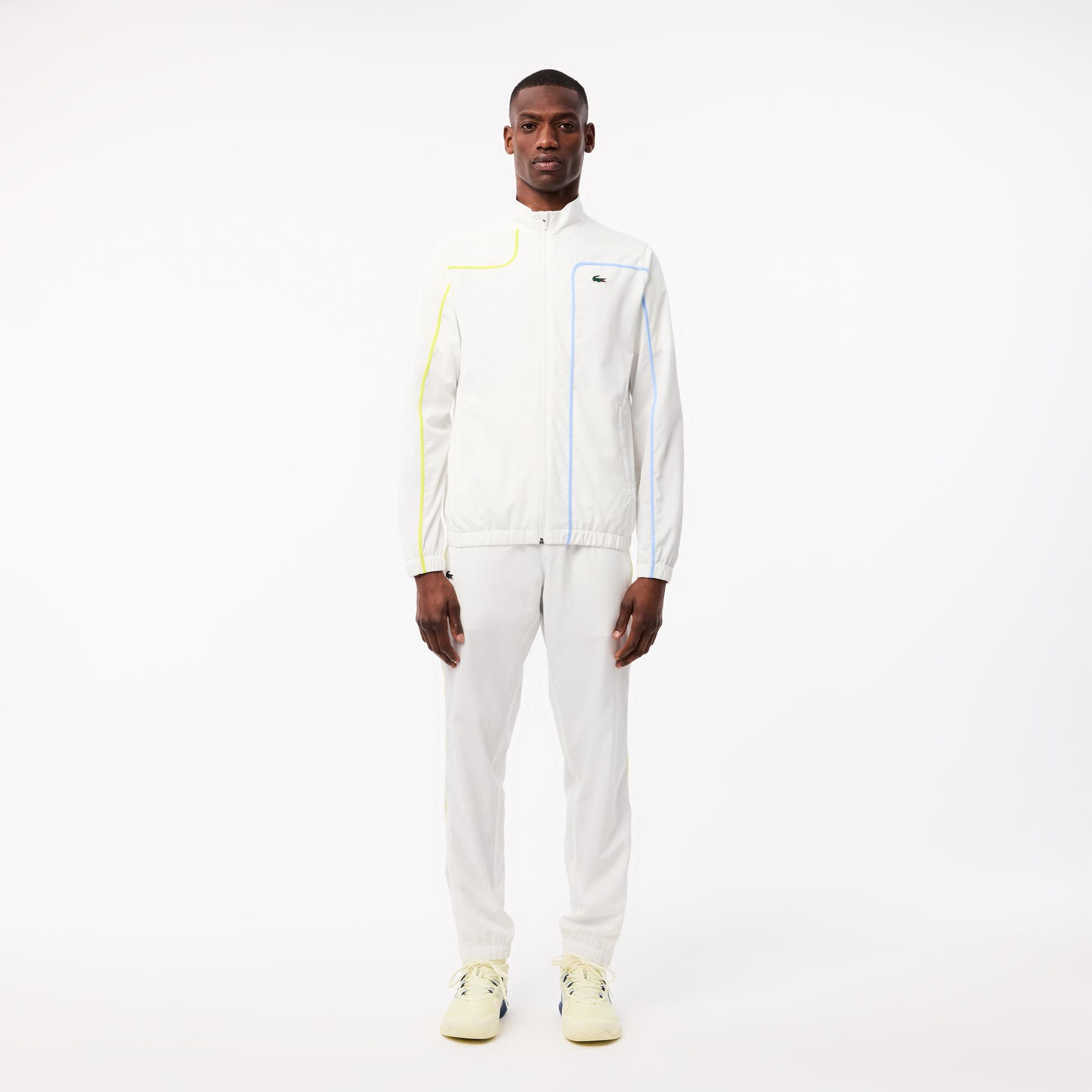 Lacoste Erkek Regular Fit Fermuarlı Yaka Renk Bloklu Beyaz Eşofman Takımı