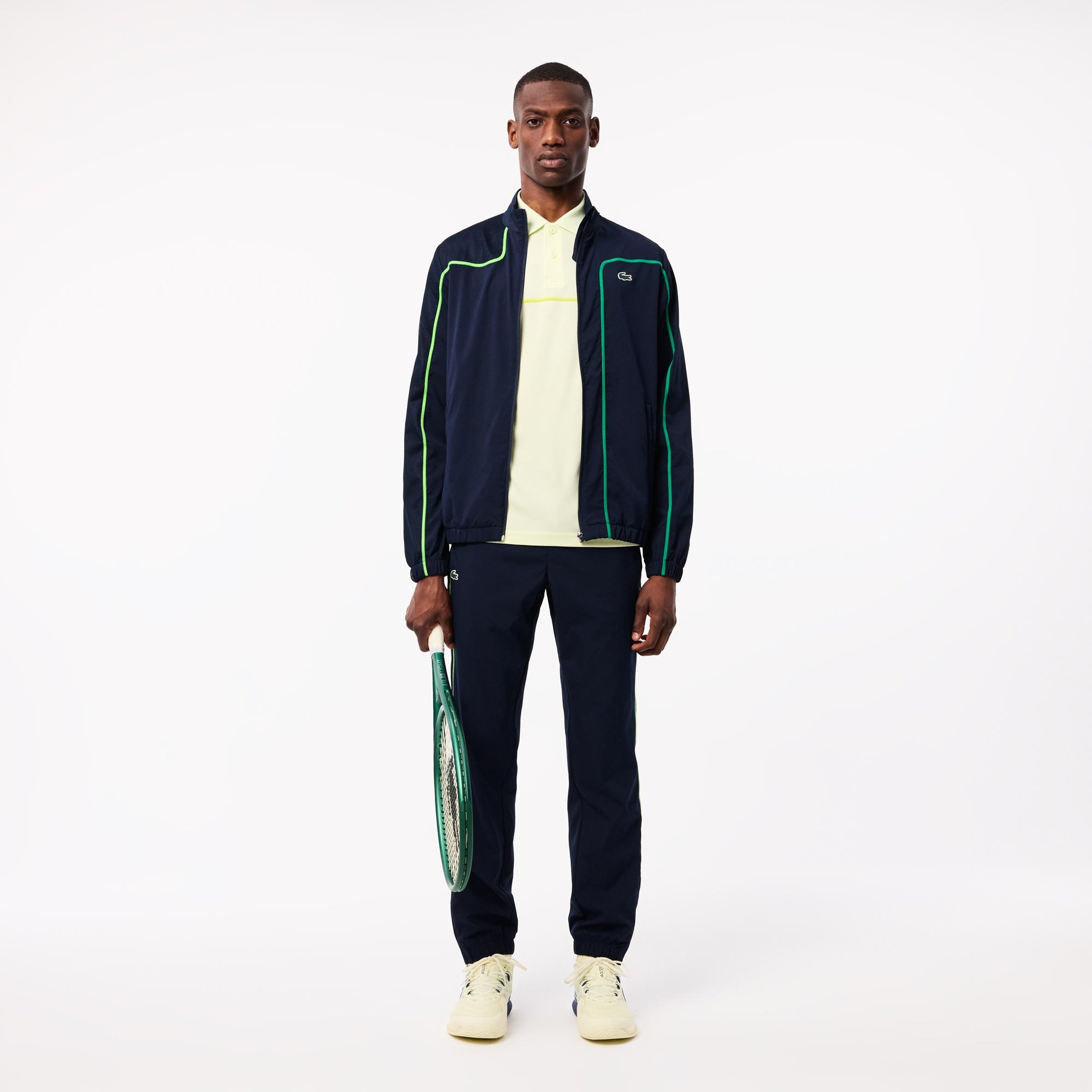 Lacoste Erkek Regular Fit Fermuarlı Yaka Renk Bloklu Lacivert Eşofman Takımı