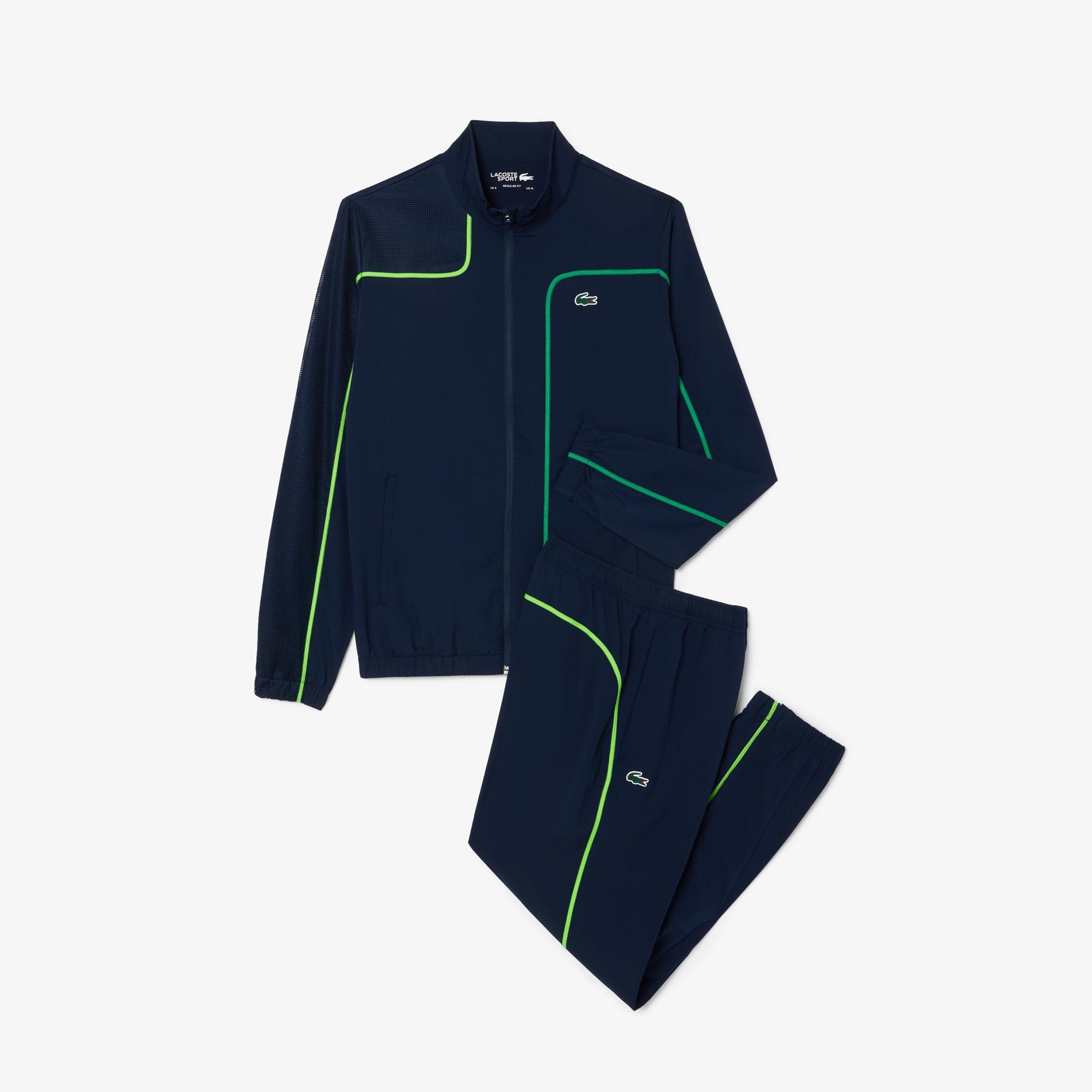 Lacoste Erkek Regular Fit Fermuarlı Yaka Renk Bloklu Lacivert Eşofman Takımı