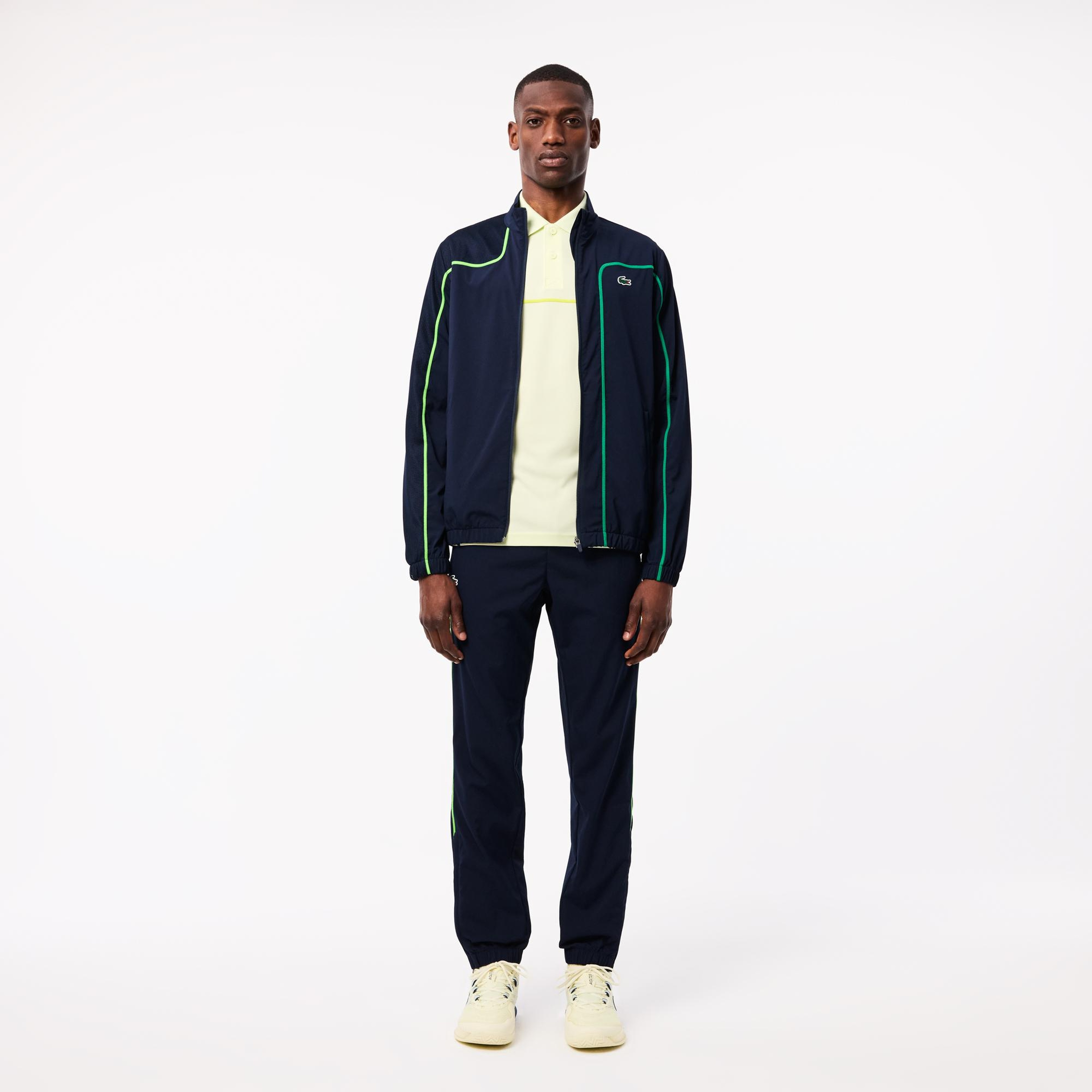 Lacoste Erkek Regular Fit Fermuarlı Yaka Renk Bloklu Lacivert Eşofman Takımı