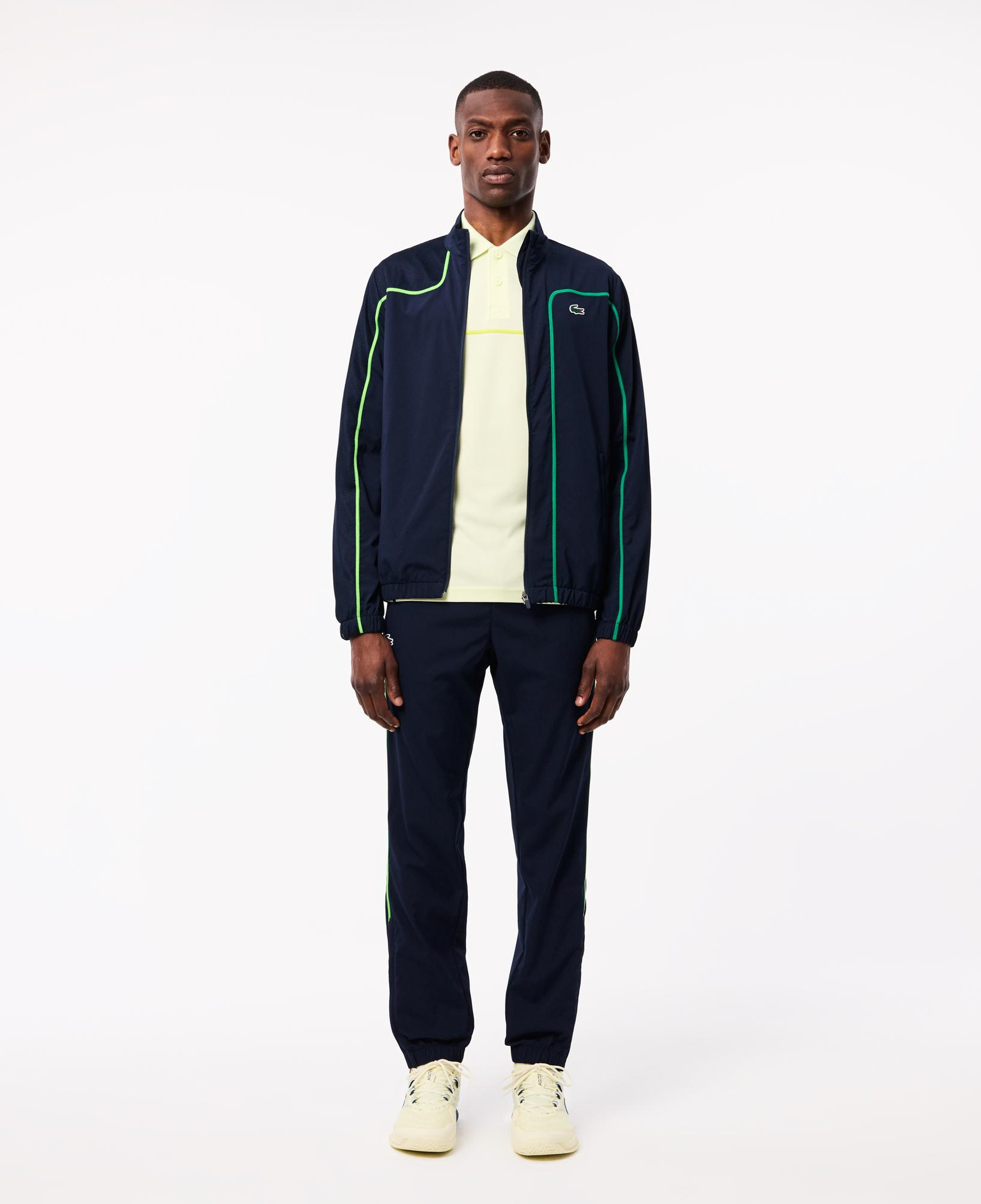 Lacoste Erkek Regular Fit Fermuarlı Yaka Renk Bloklu Lacivert Eşofman Takımı