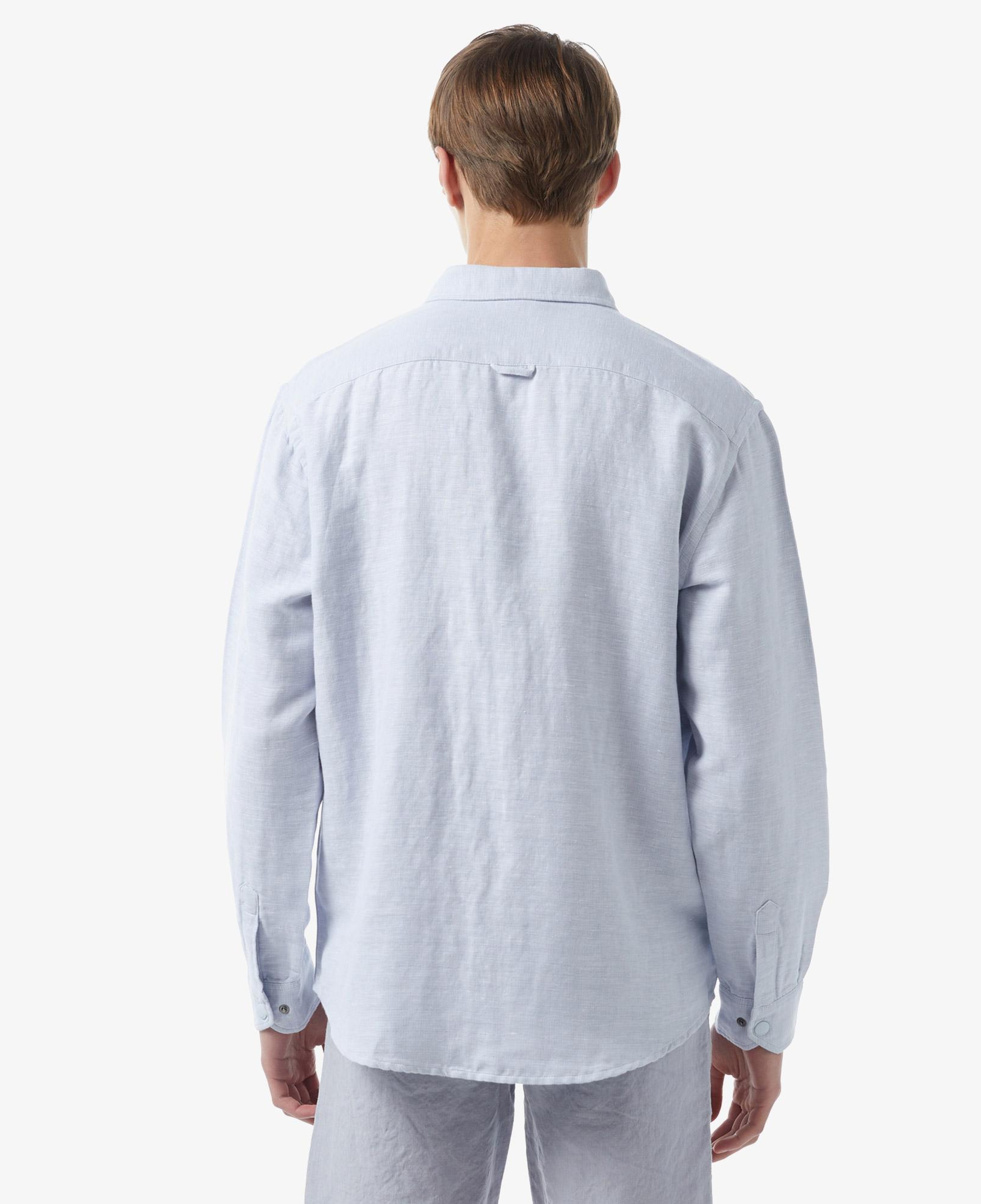 Lacoste Erkek Relaxed Fit Mavi Keten Karışımlı Gömlek
