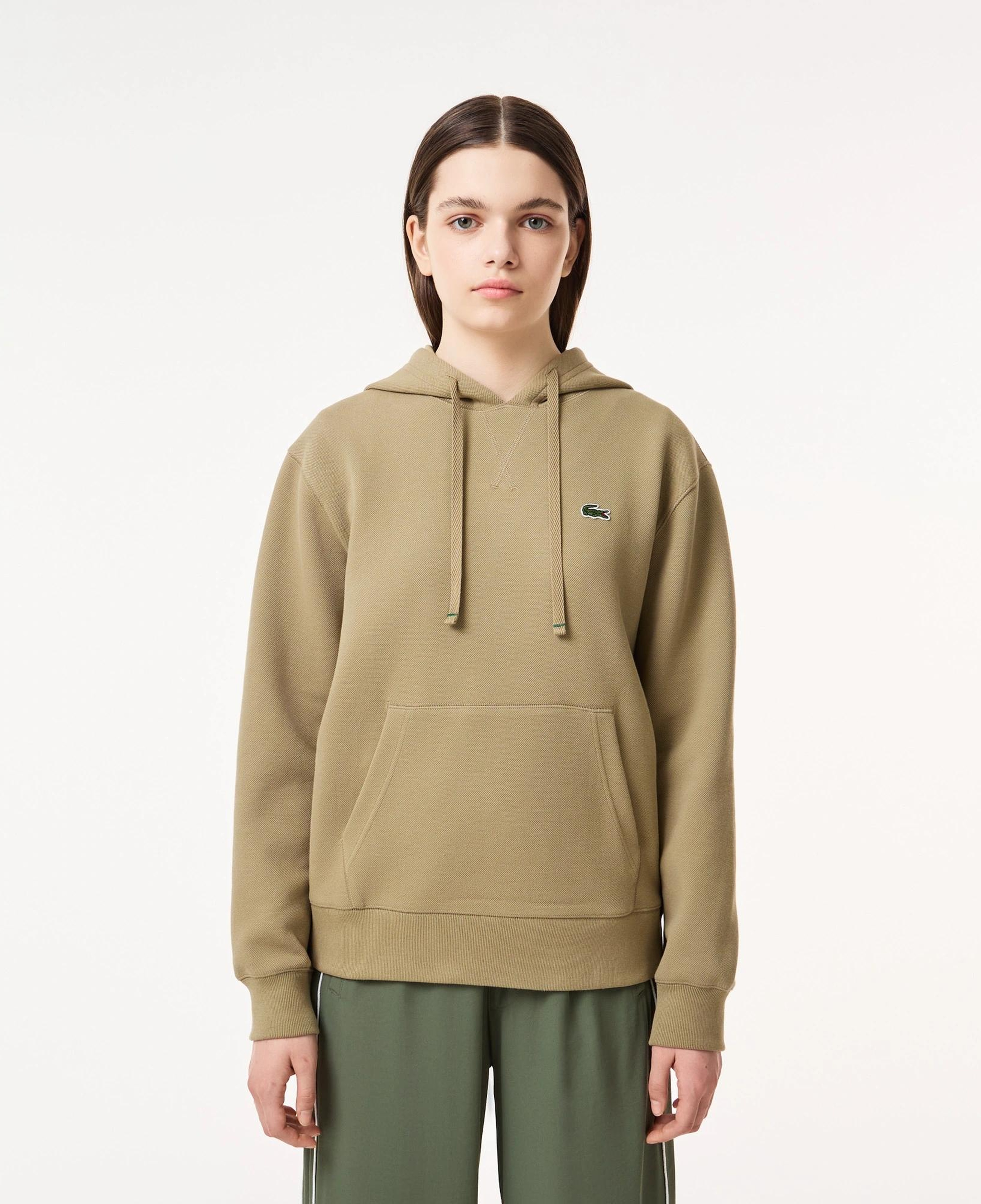 Lacoste Regular Fit Kapüşonlu Kadın Kahverengi Sweatshirt