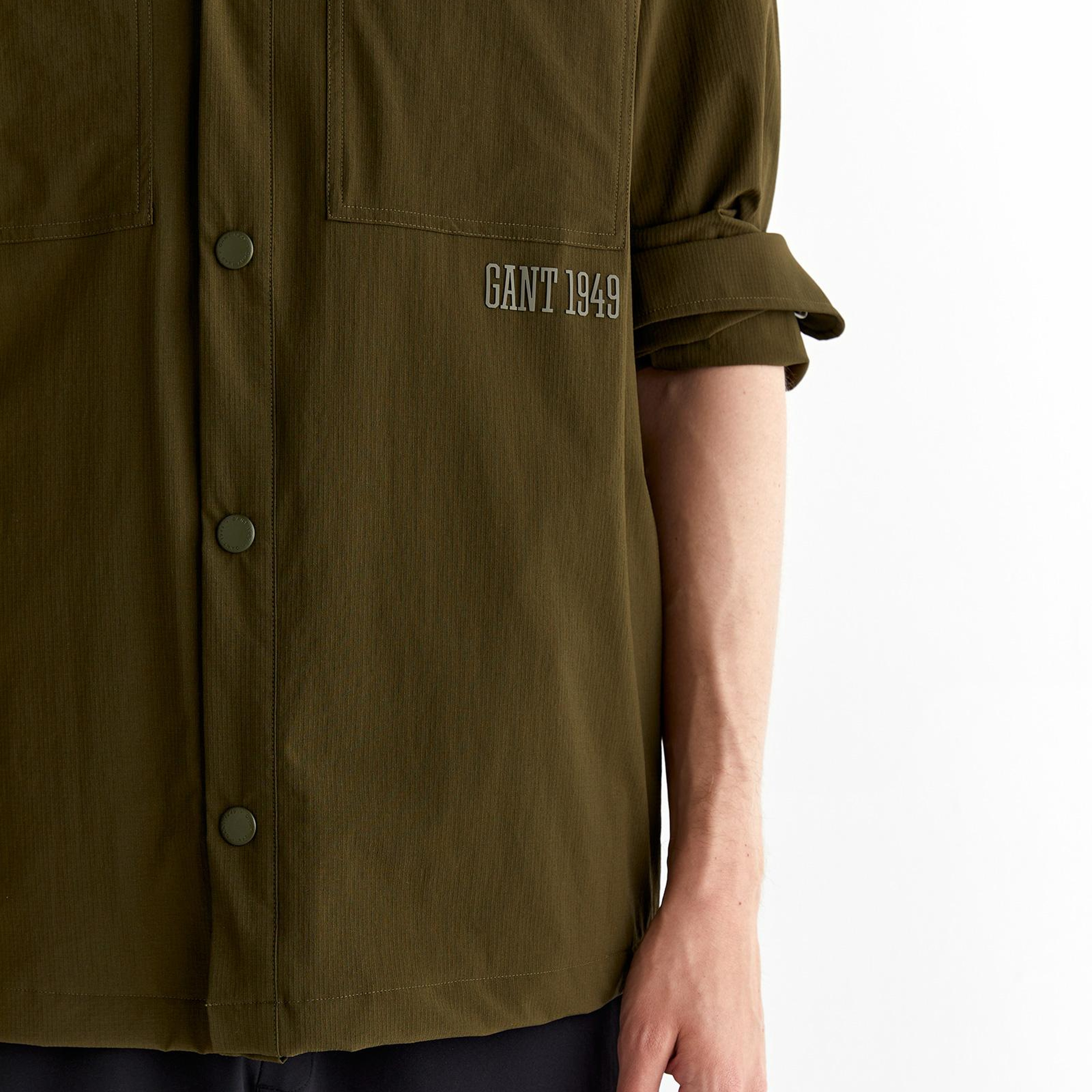 GANT Erkek Yeşil Relaxed Fit Klasik Yaka Gömlek