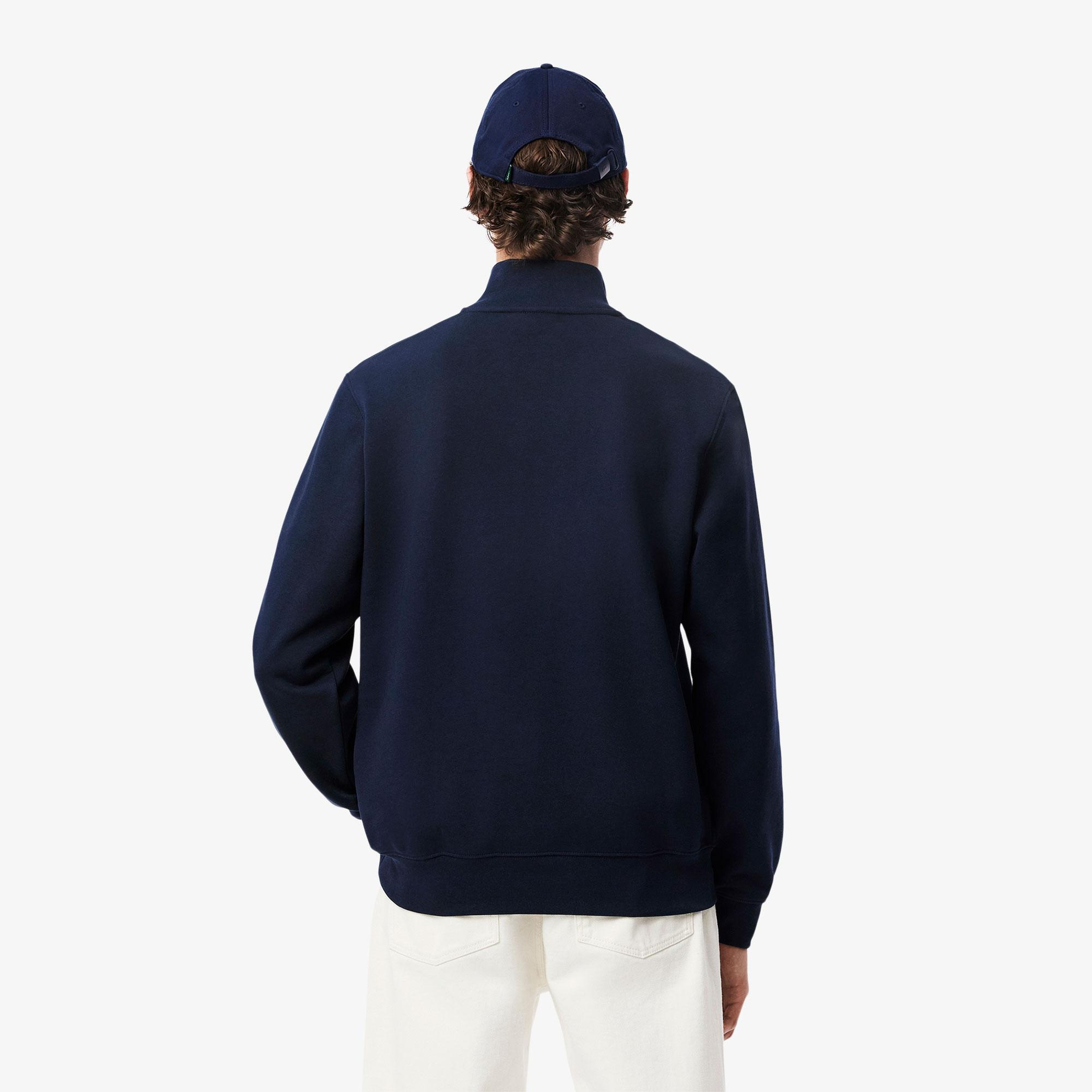Erkek Classic Fit Yarım Fermuarlı Lacivert Sweatshirt