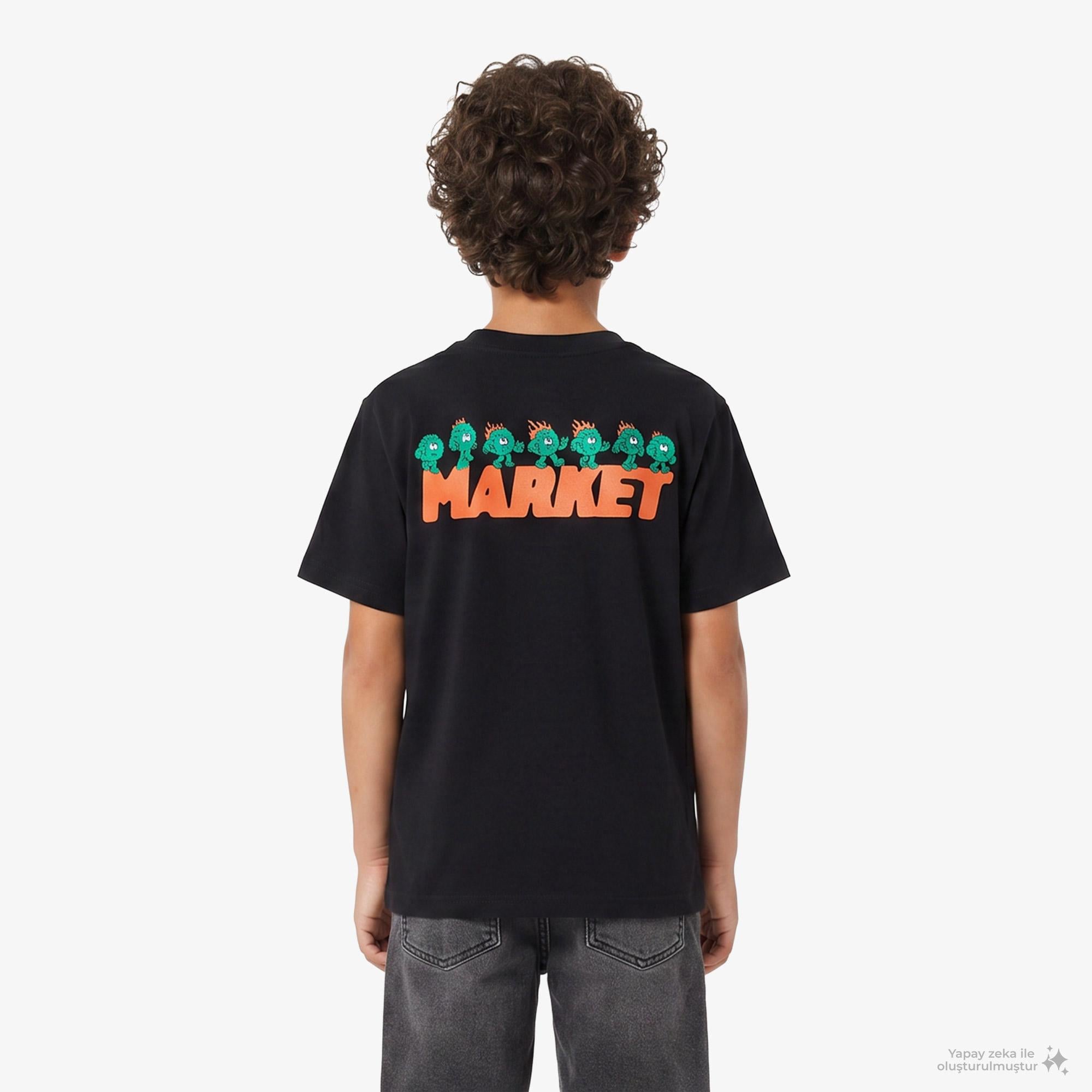 Market Fire Frolic Çocuk Siyah T-Shirt