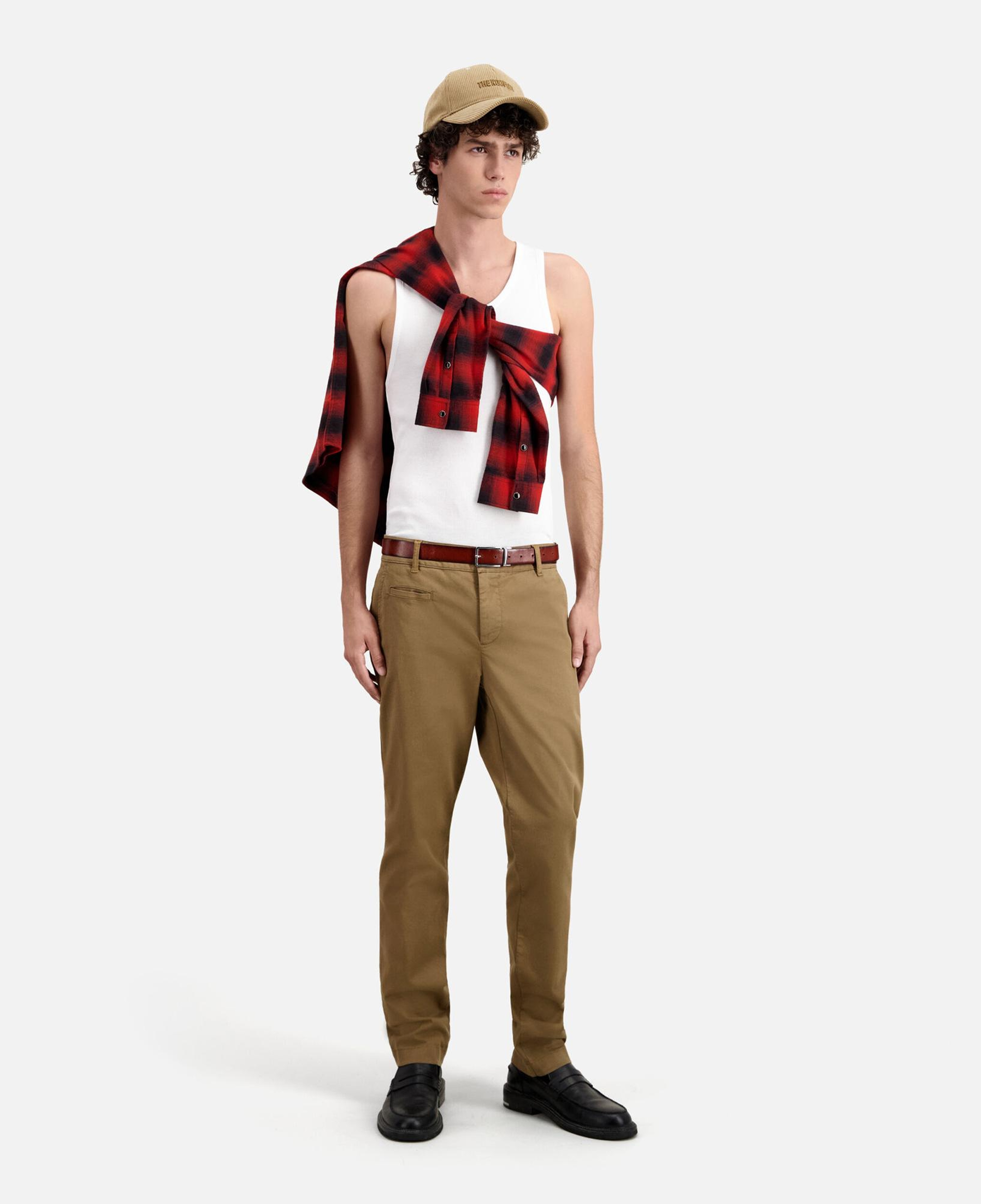 Erkek Straight Fit Bej Pantolon