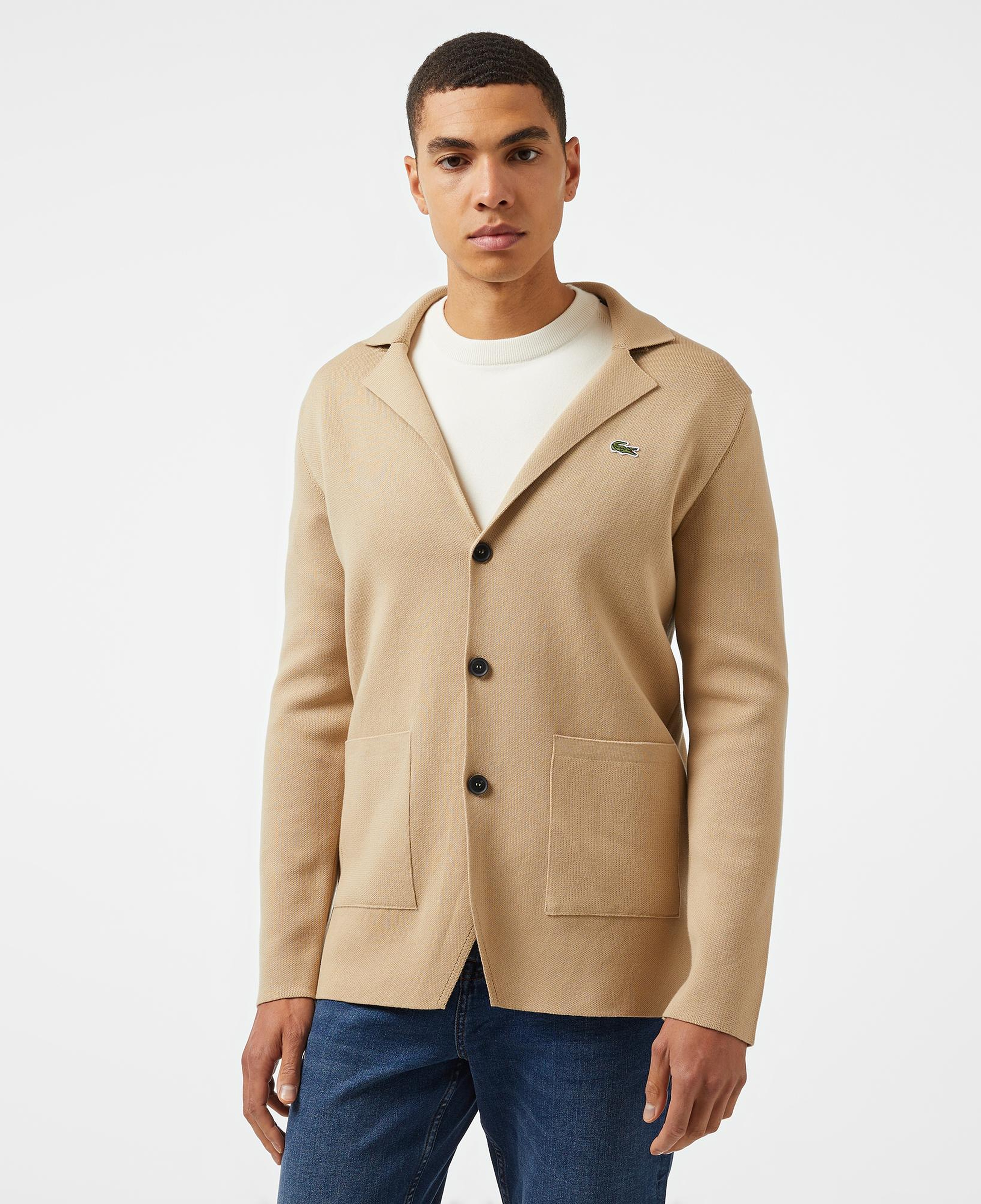 Lacoste Erkek Classic Fit V Yaka Kahverengi Hırka