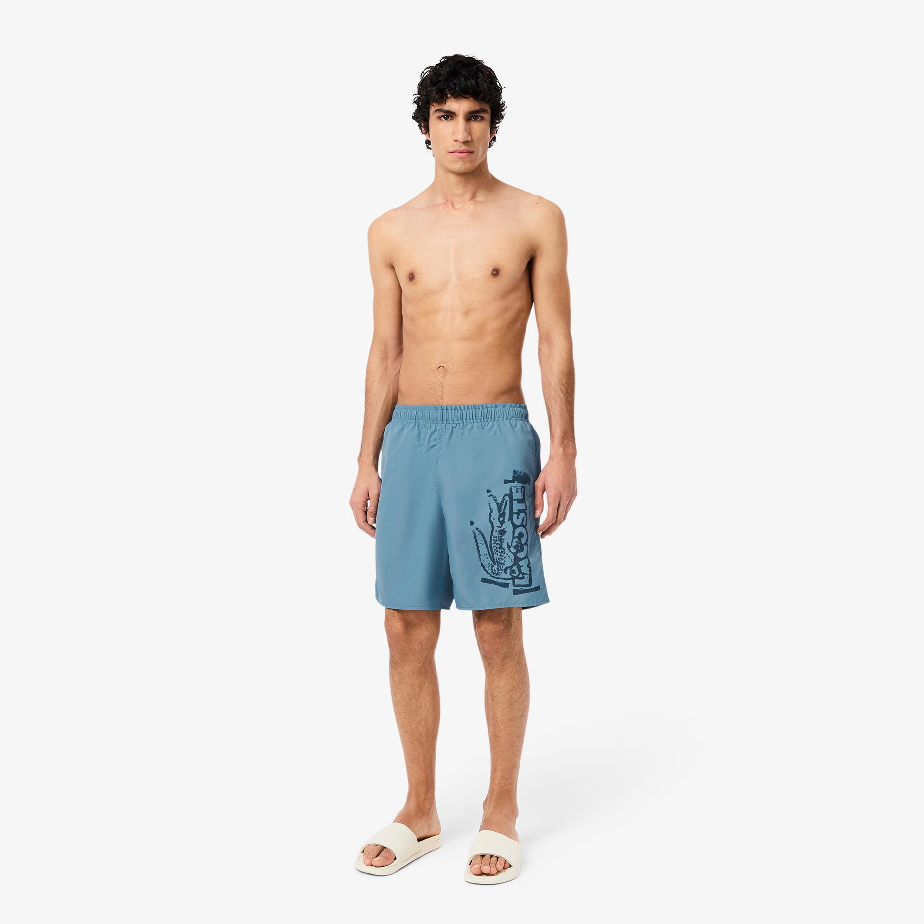 Lacoste Long Branded Erkek Mavi Deniz Şortu