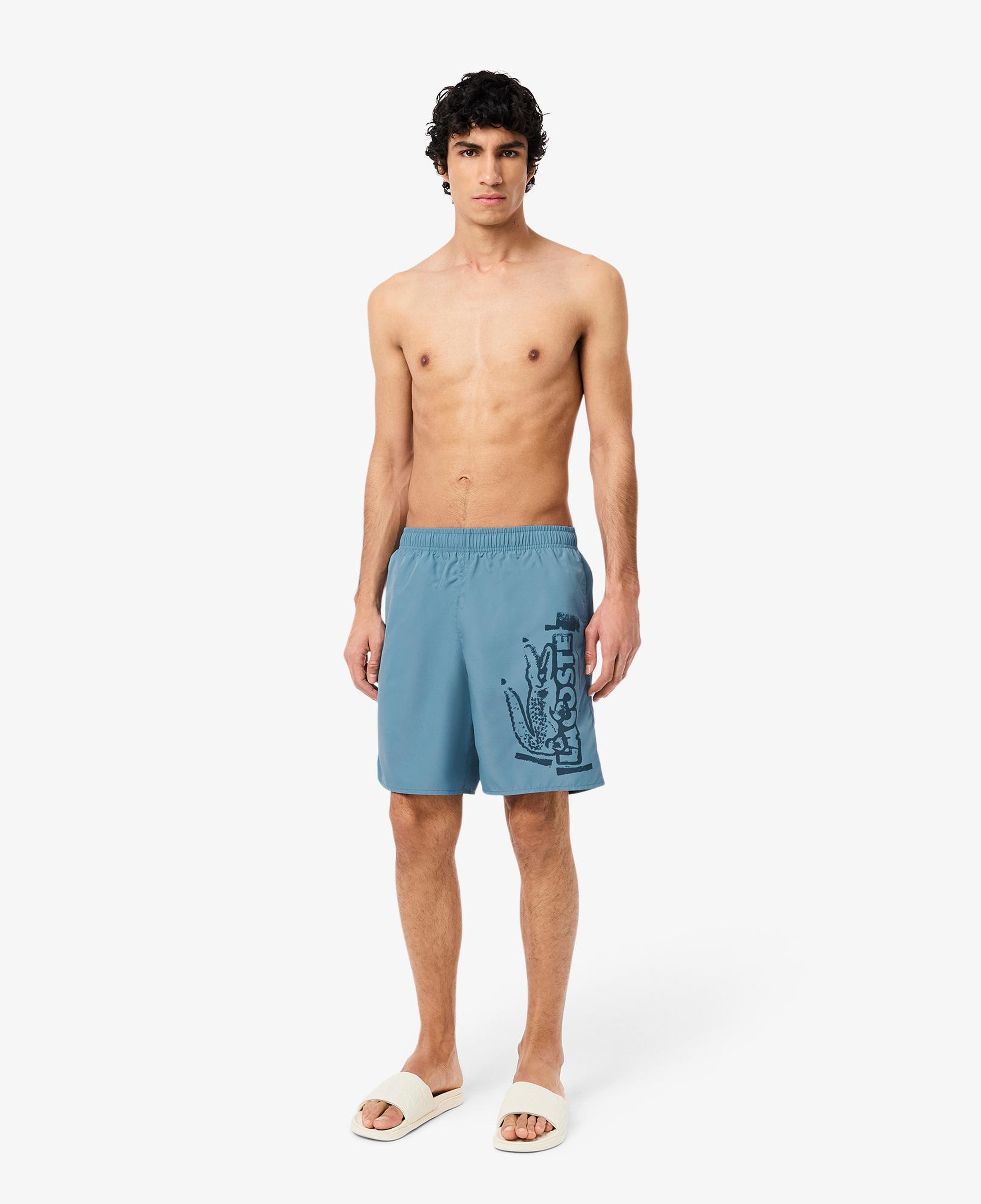 Lacoste Long Branded Erkek Mavi Deniz Şortu
