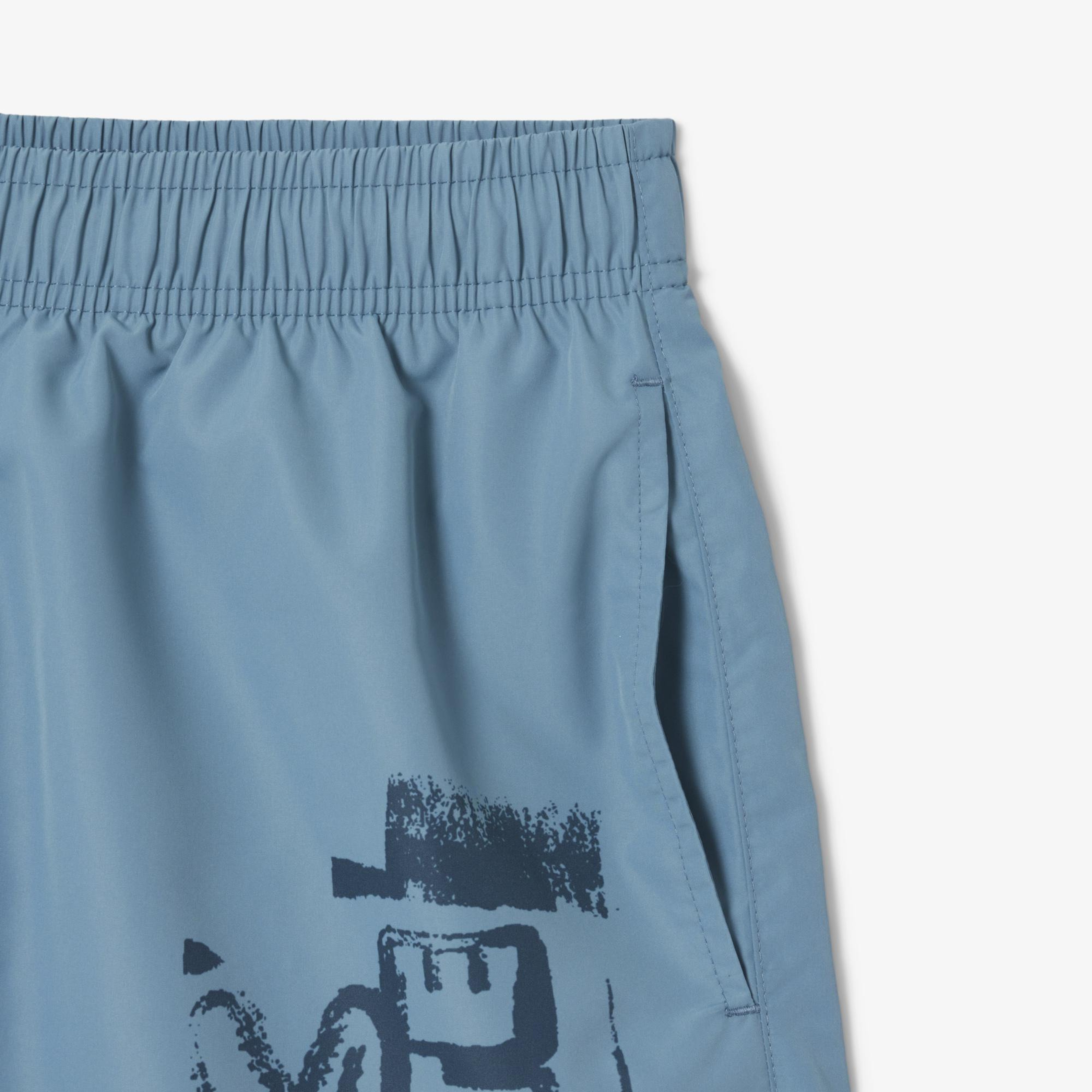 Lacoste Long Branded Erkek Mavi Deniz Şortu