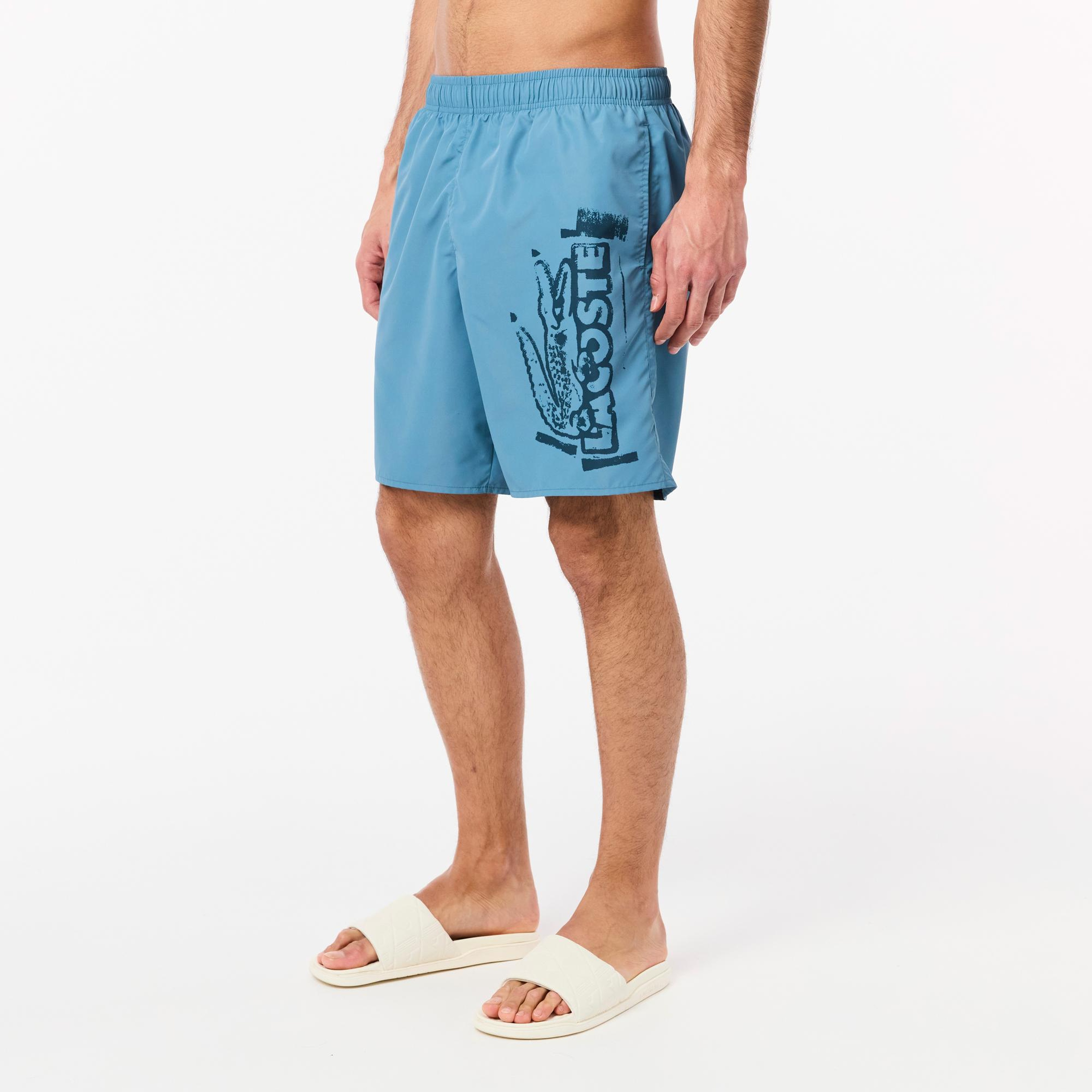 Lacoste Long Branded Erkek Mavi Deniz Şortu