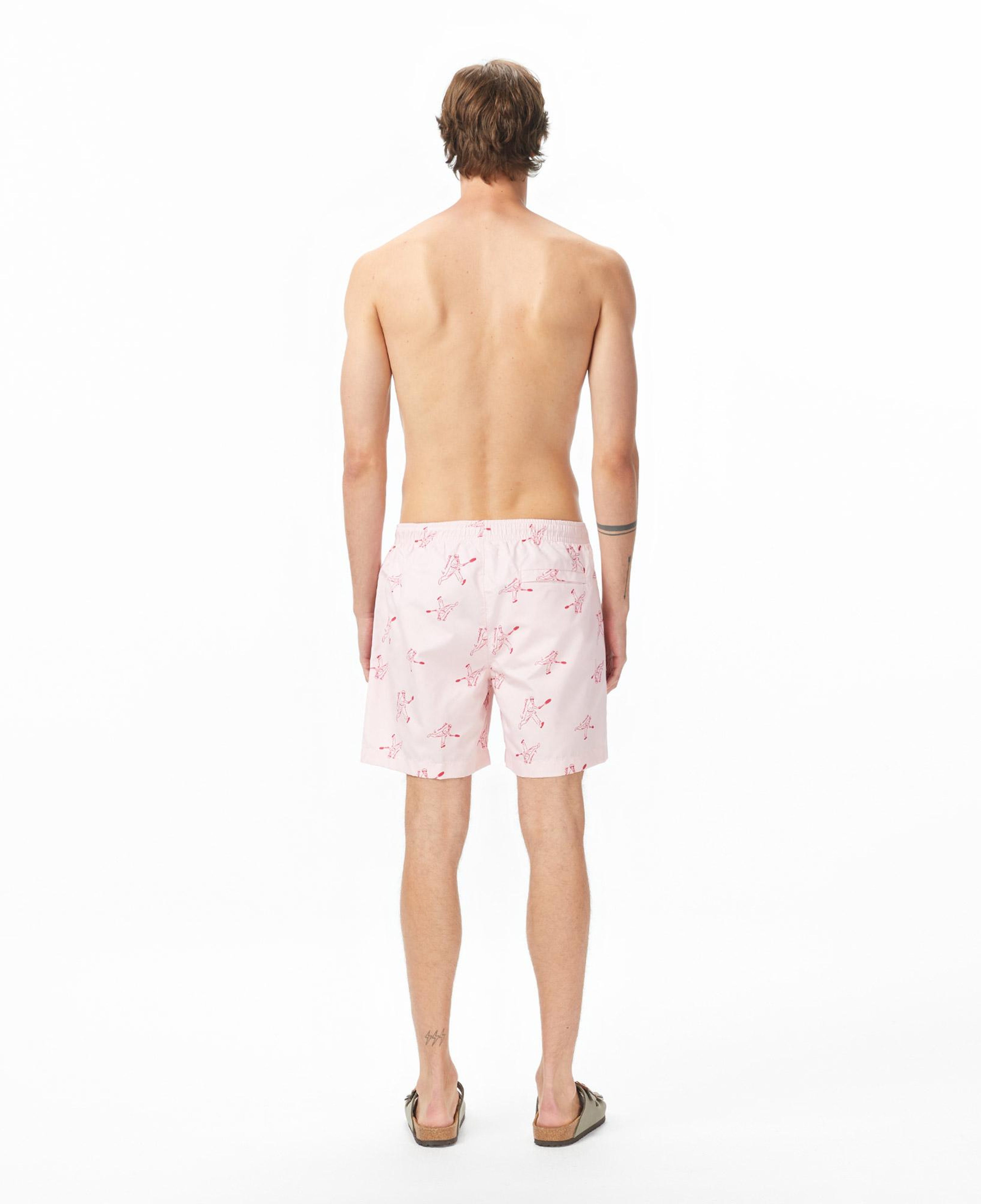 Lacoste Erkek Regular Fit Desenli Pembe Deniz Şortu