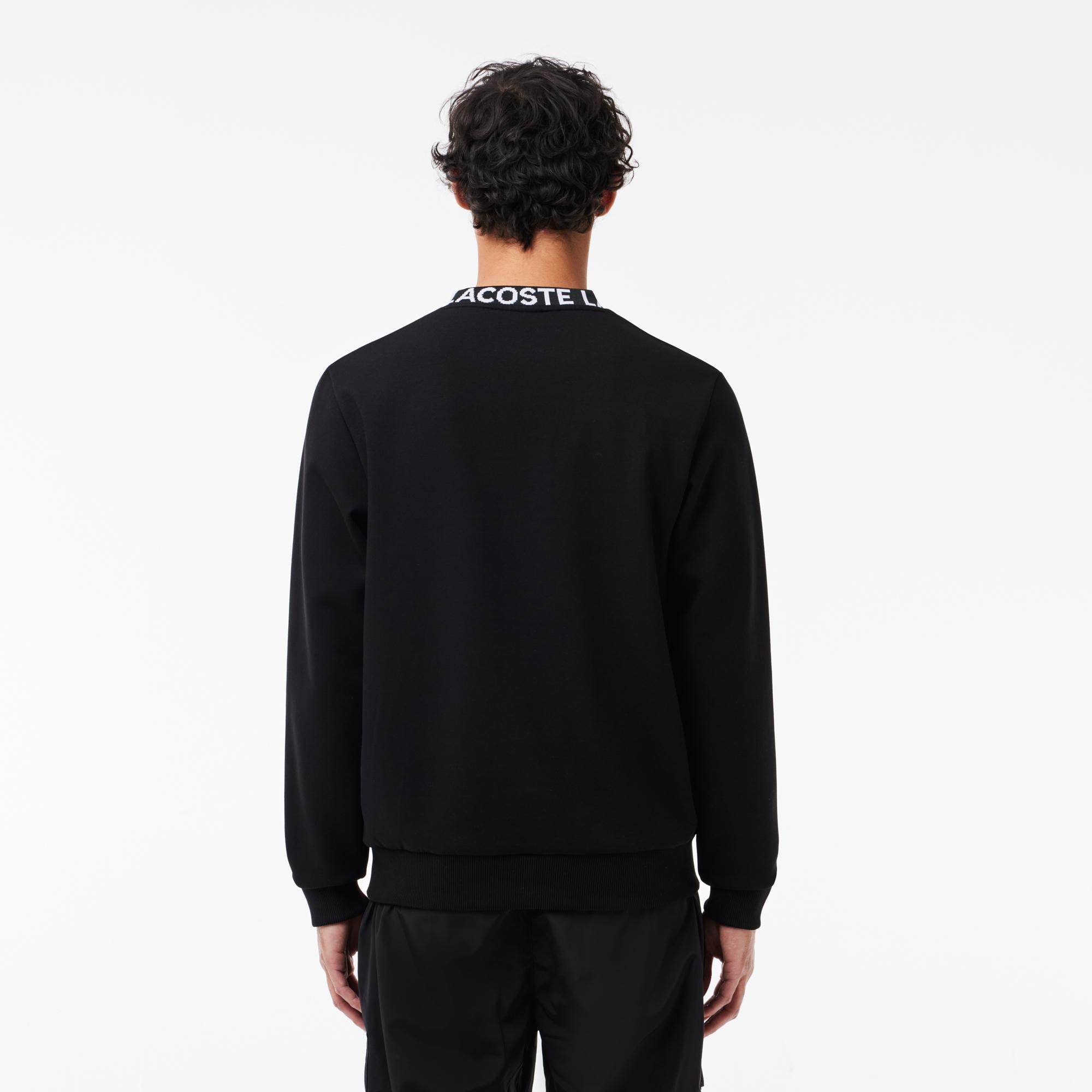 Erkek Classic Fit Bisiklet Yaka Baskılı Siyah Sweatshirt