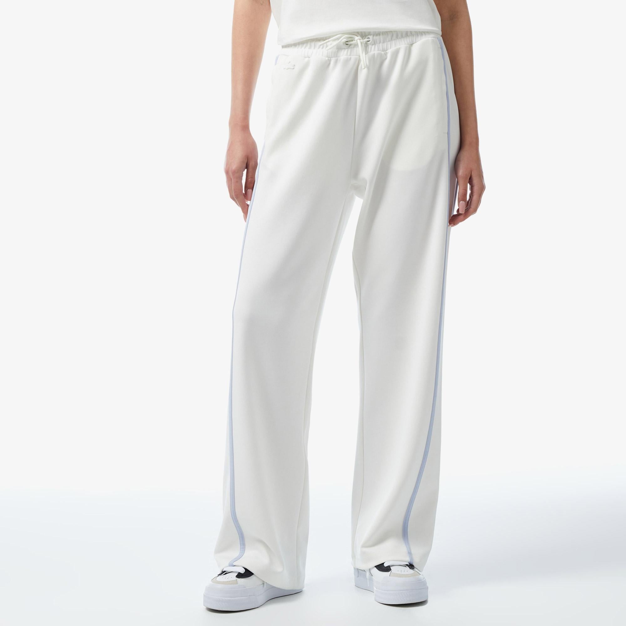 Kadın Flare Fit Beyaz Modal Karışımlı Eşofman Altı