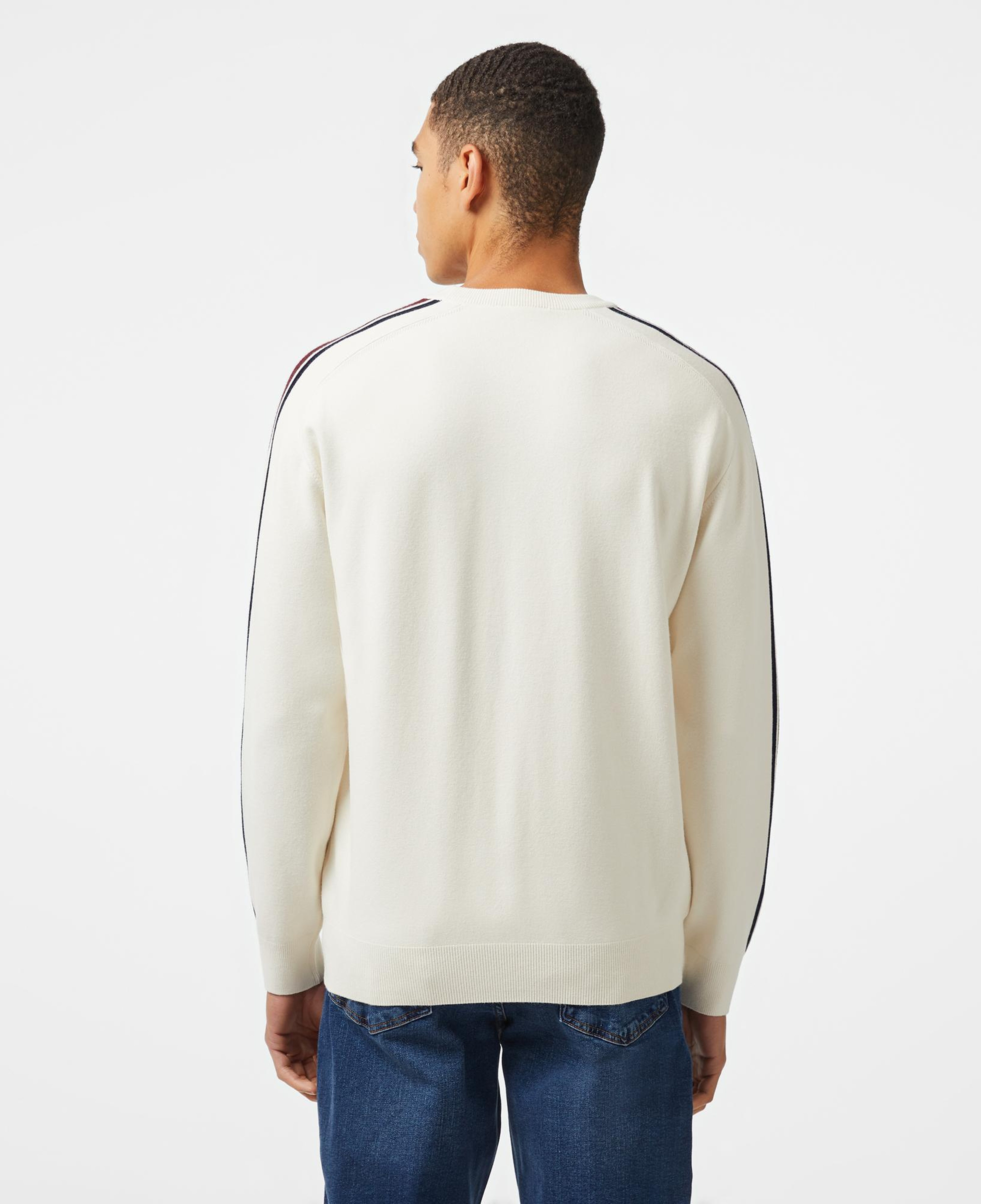 Erkek Relaxed Fit Bisiklet Yaka Beyaz Kazak