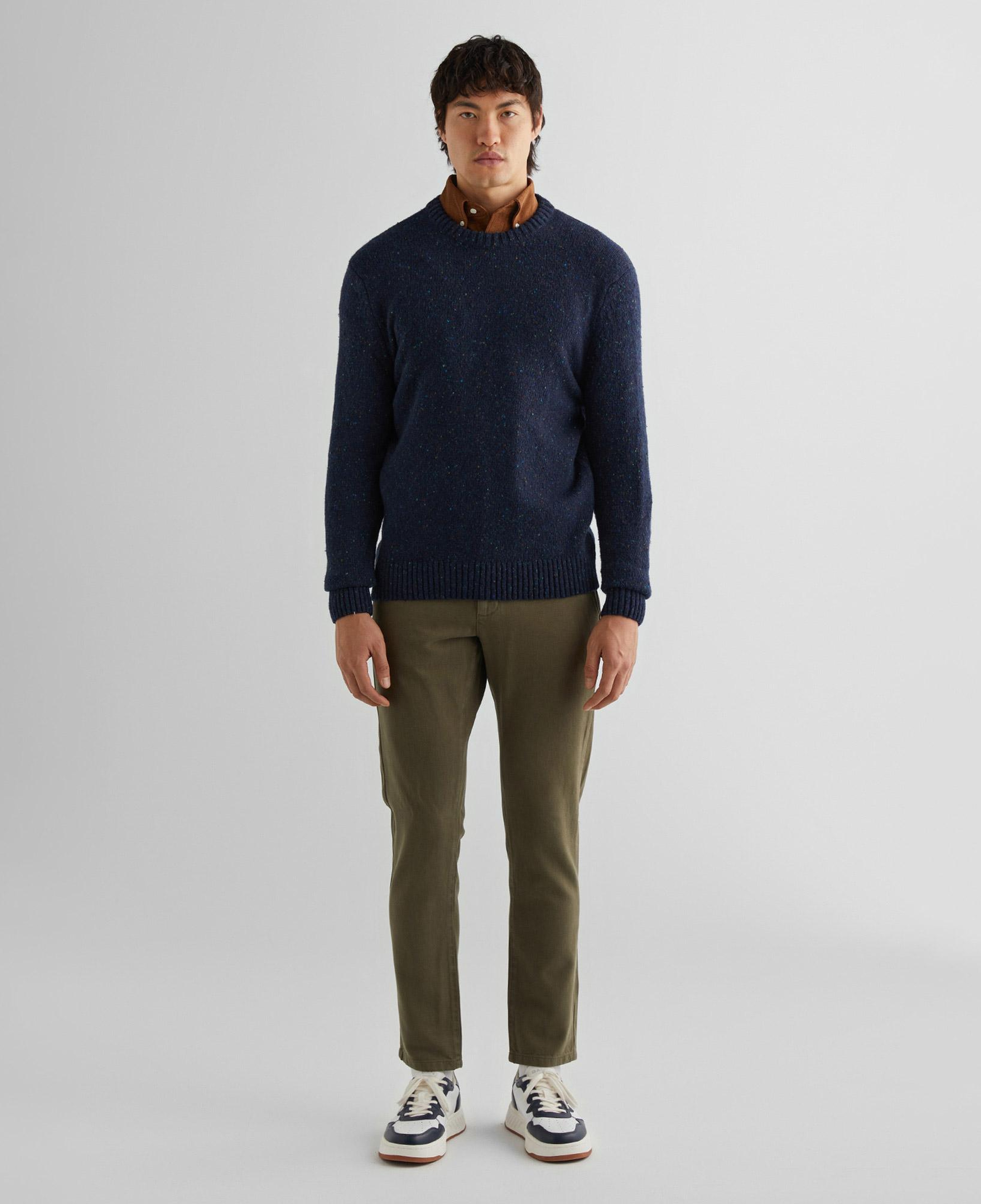 GANT Erkek Lacivert Regular Fit Bisiklet Yaka Yün Karışımlı Kazak