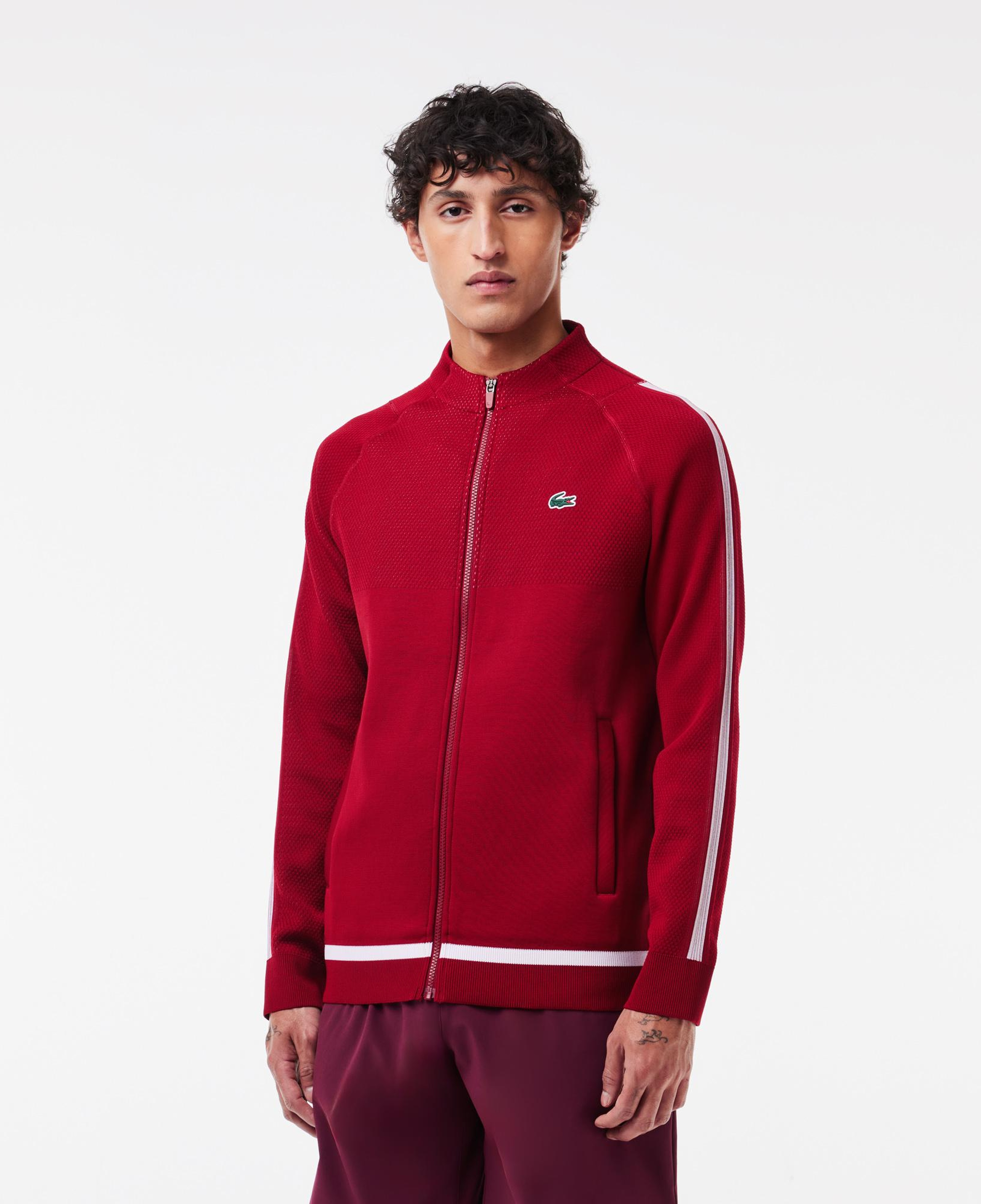 SPORT x Novak Djokovic Erkek Bisiklet Yaka Renk Bloklu Kırmızı Sweatshirt