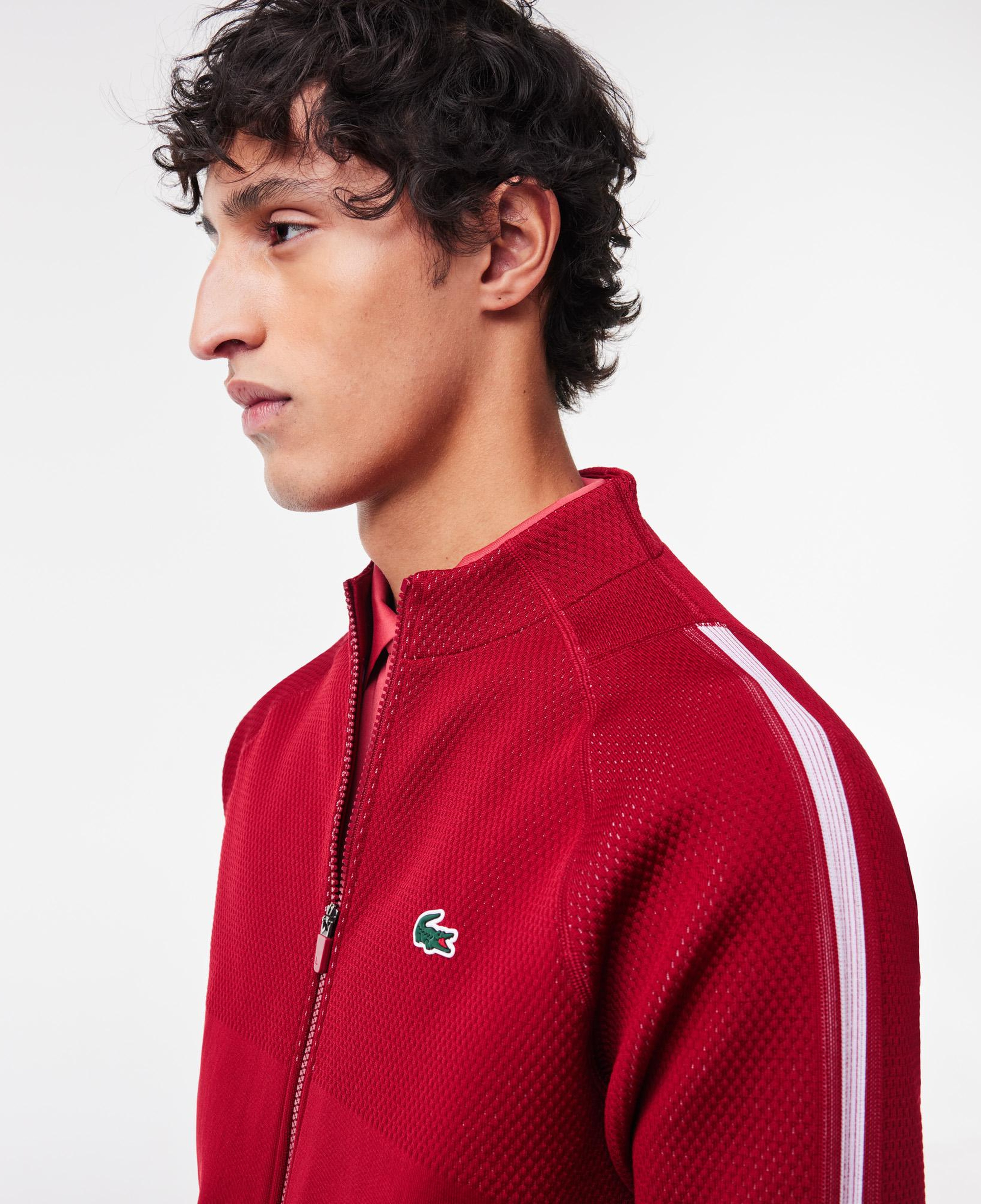 SPORT x Novak Djokovic Erkek Bisiklet Yaka Renk Bloklu Kırmızı Sweatshirt