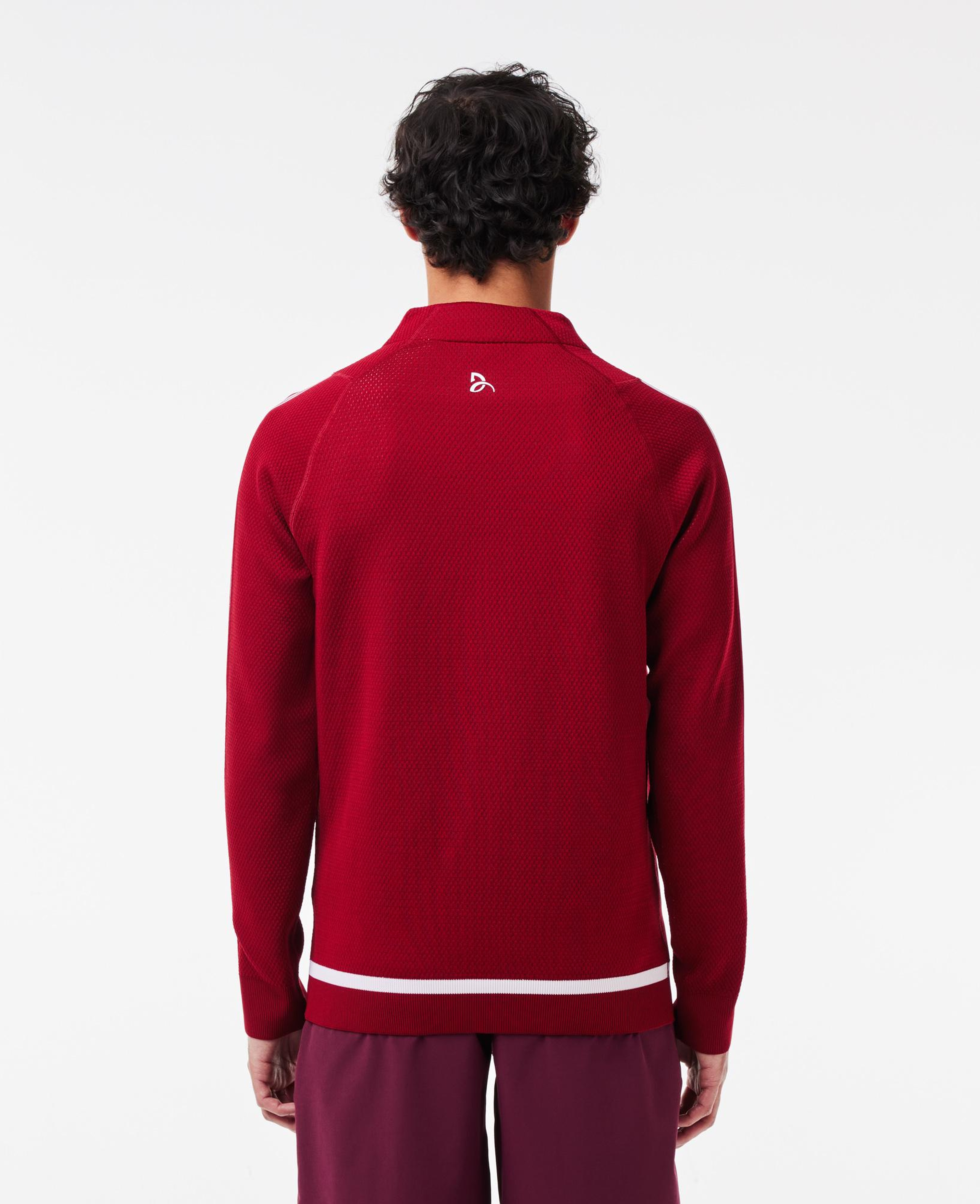 SPORT x Novak Djokovic Erkek Bisiklet Yaka Renk Bloklu Kırmızı Sweatshirt