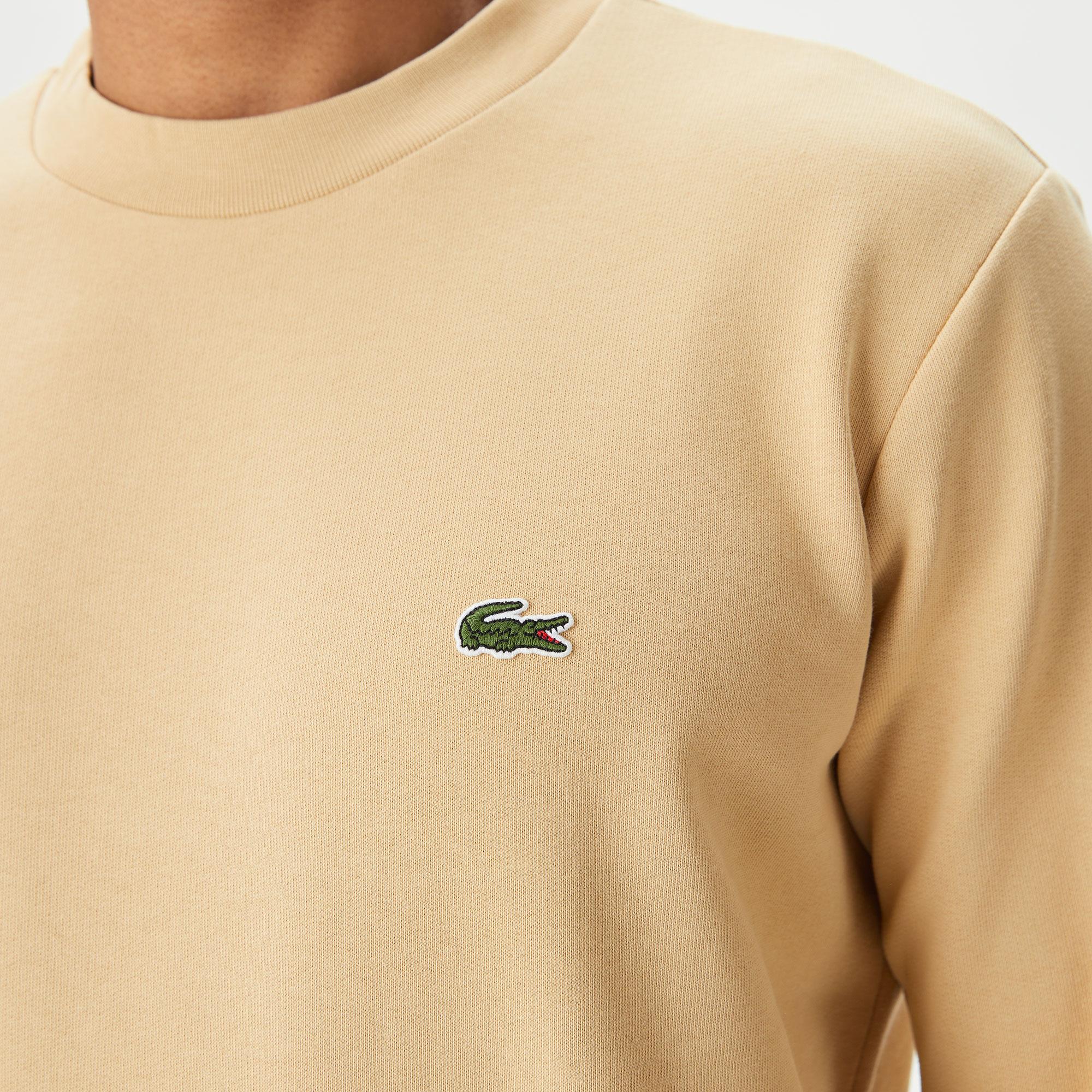 Erkek Classic Fit Bisiklet Yaka Organik Pamuk Bej Sweatshirt