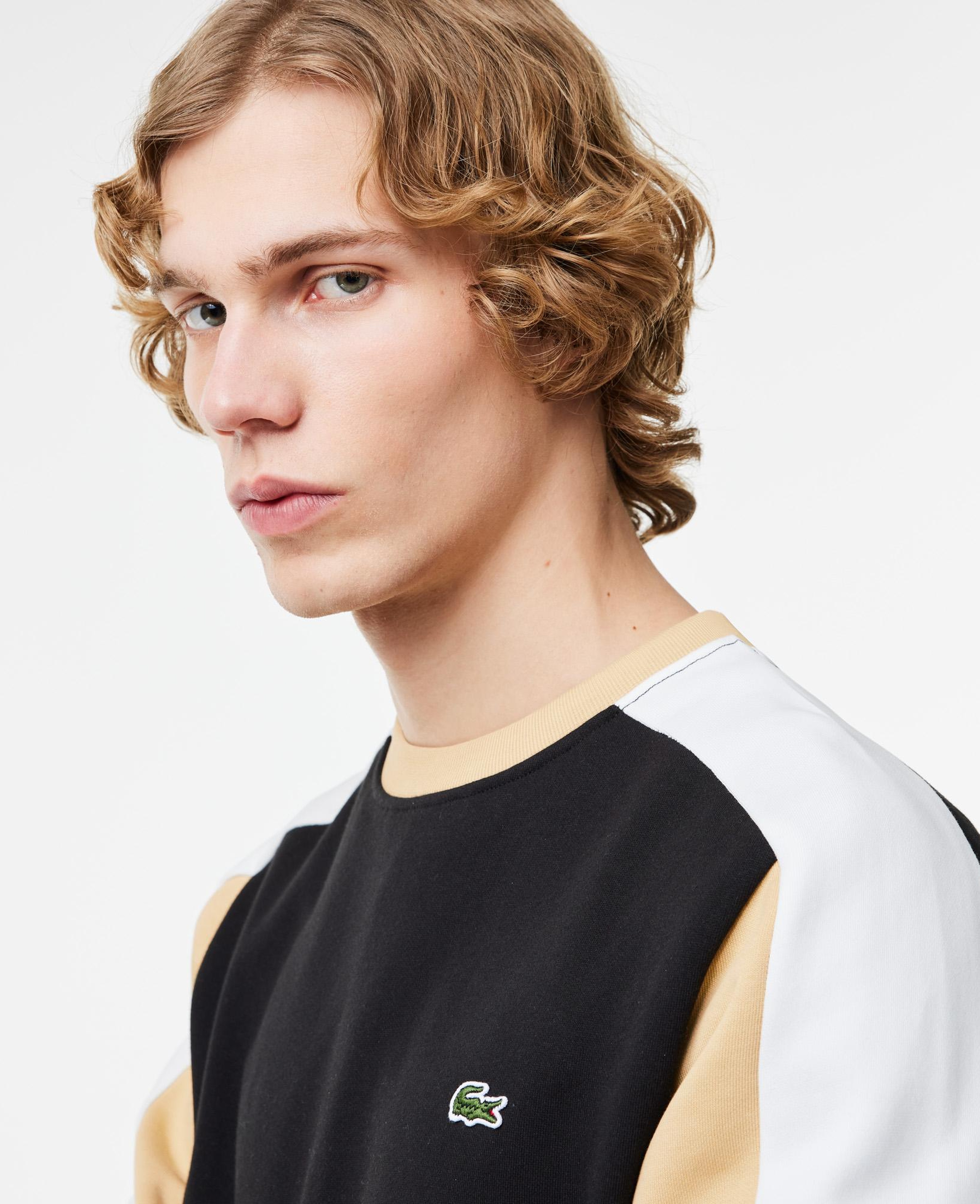 Erkek Classic Fit Bisiklet Yaka Renk Bloklu Siyah Sweatshirt