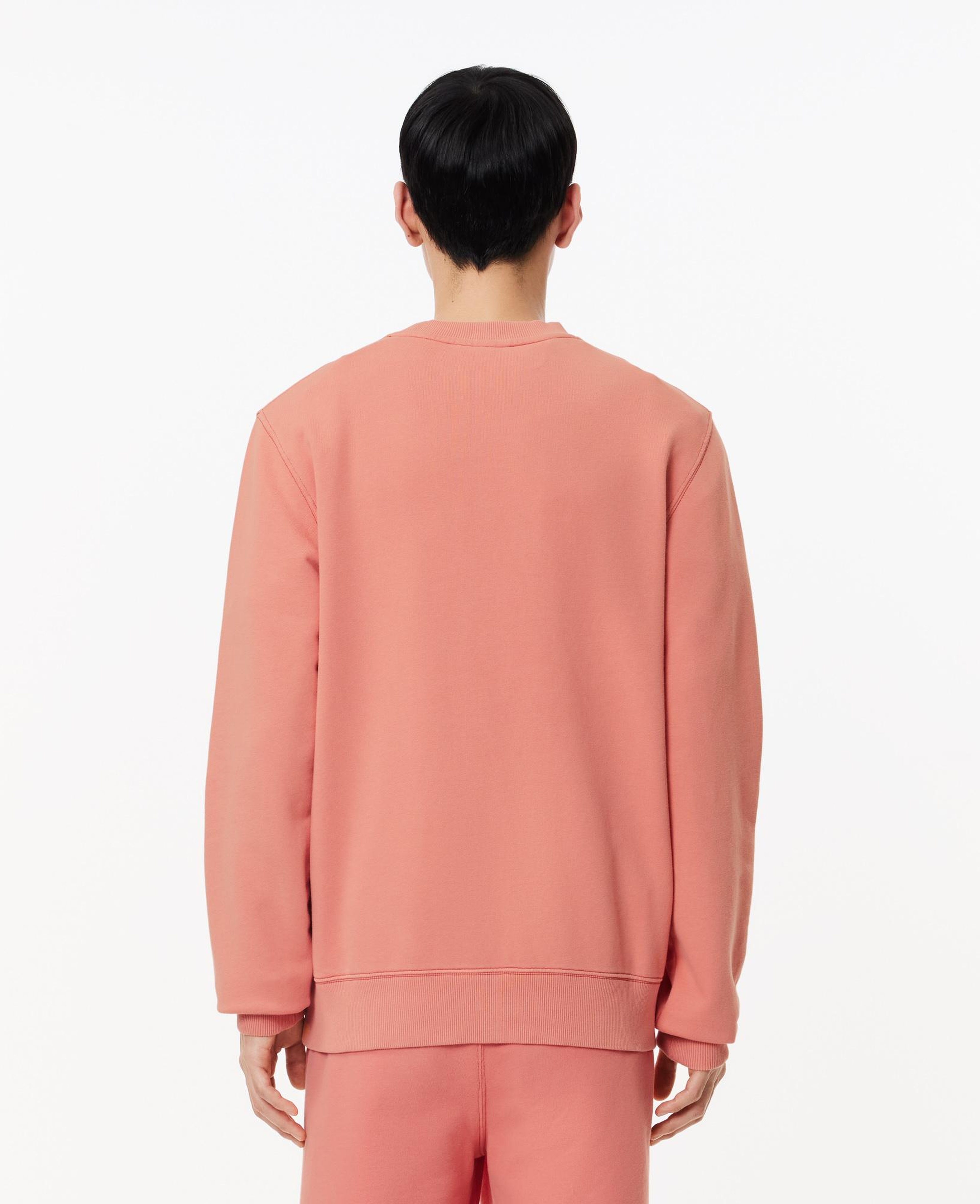 Erkek Classic Fit Bisiklet Yaka Baskılı Pembe Sweatshirt