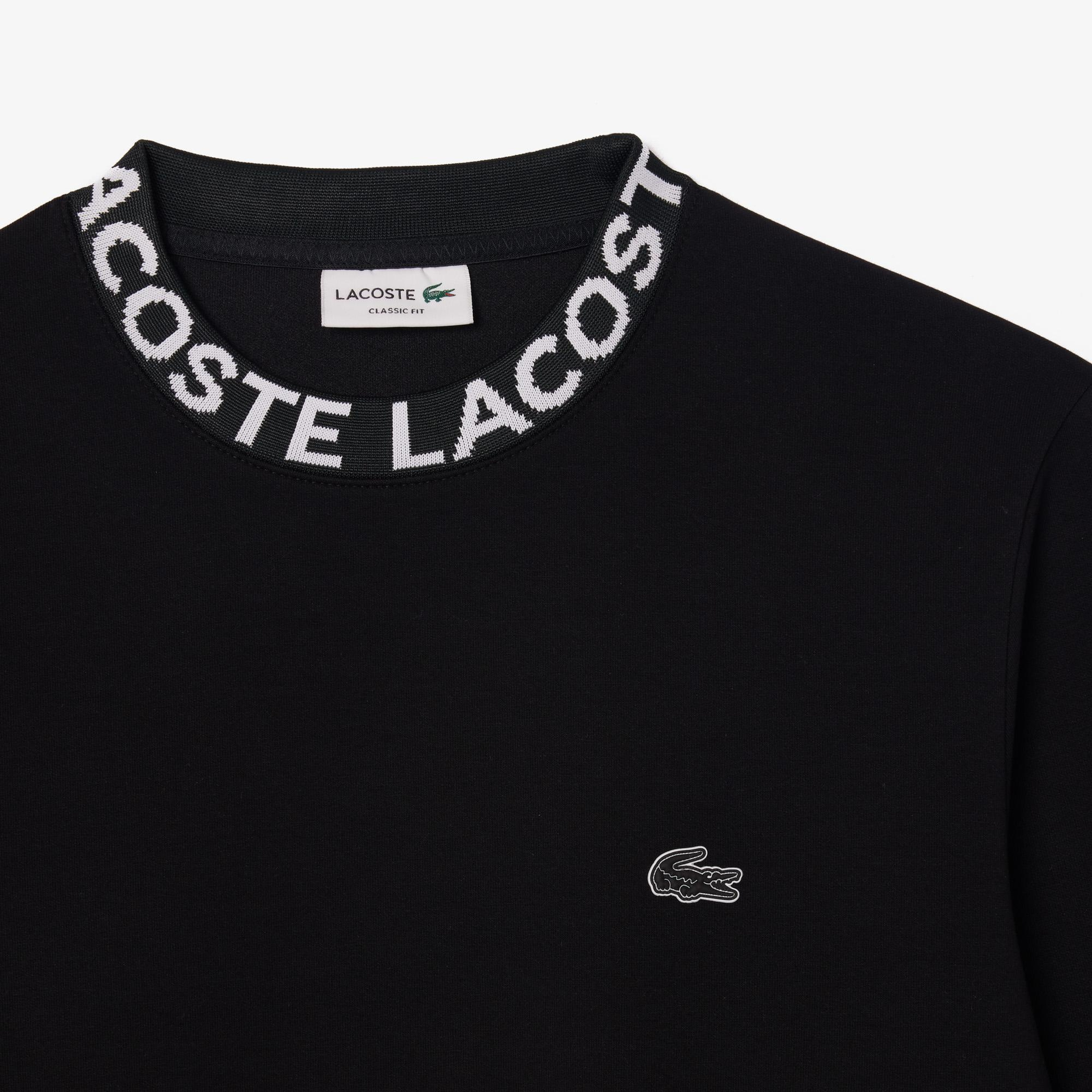 Erkek Classic Fit Bisiklet Yaka Baskılı Siyah Sweatshirt