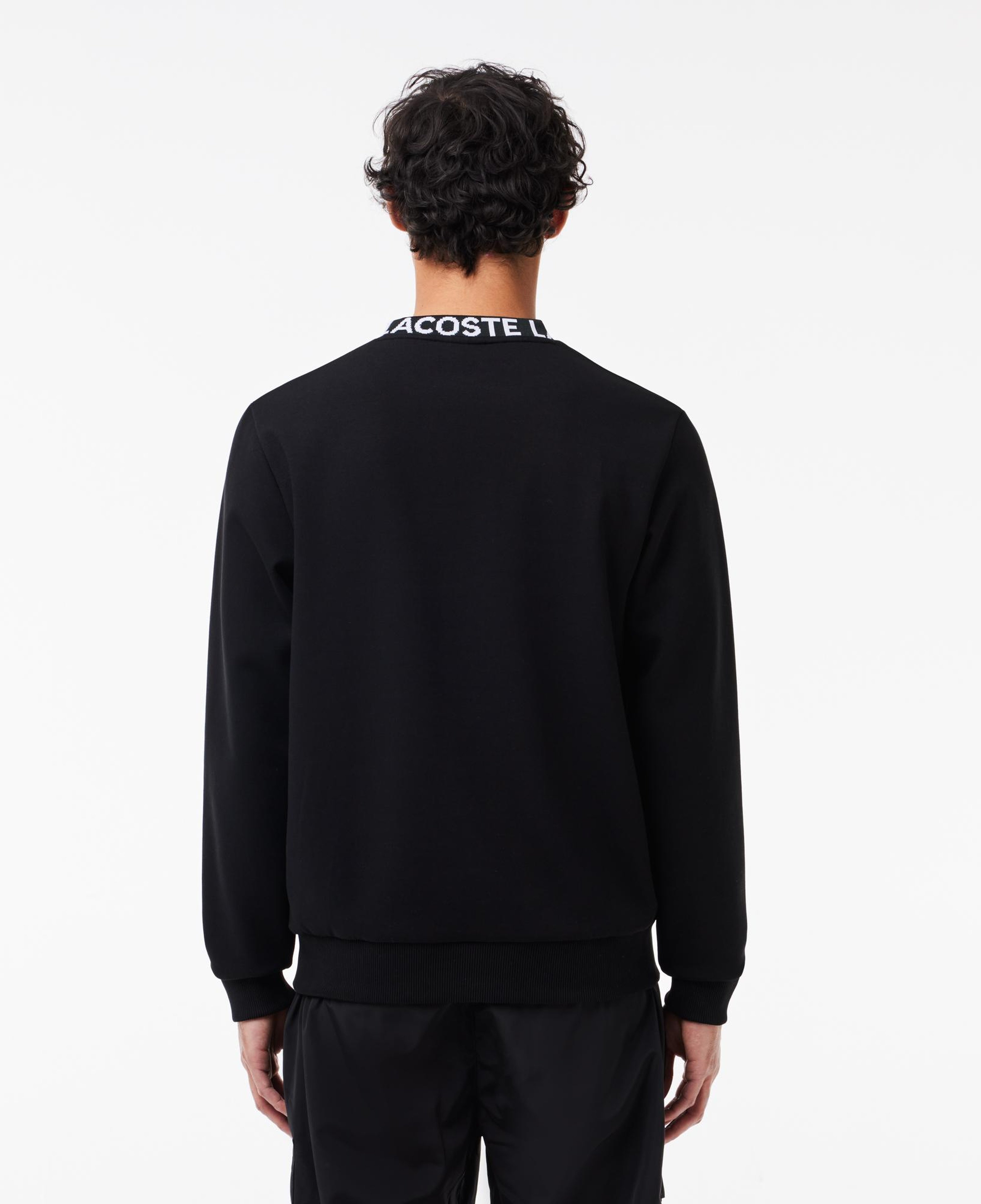 Erkek Classic Fit Bisiklet Yaka Baskılı Siyah Sweatshirt