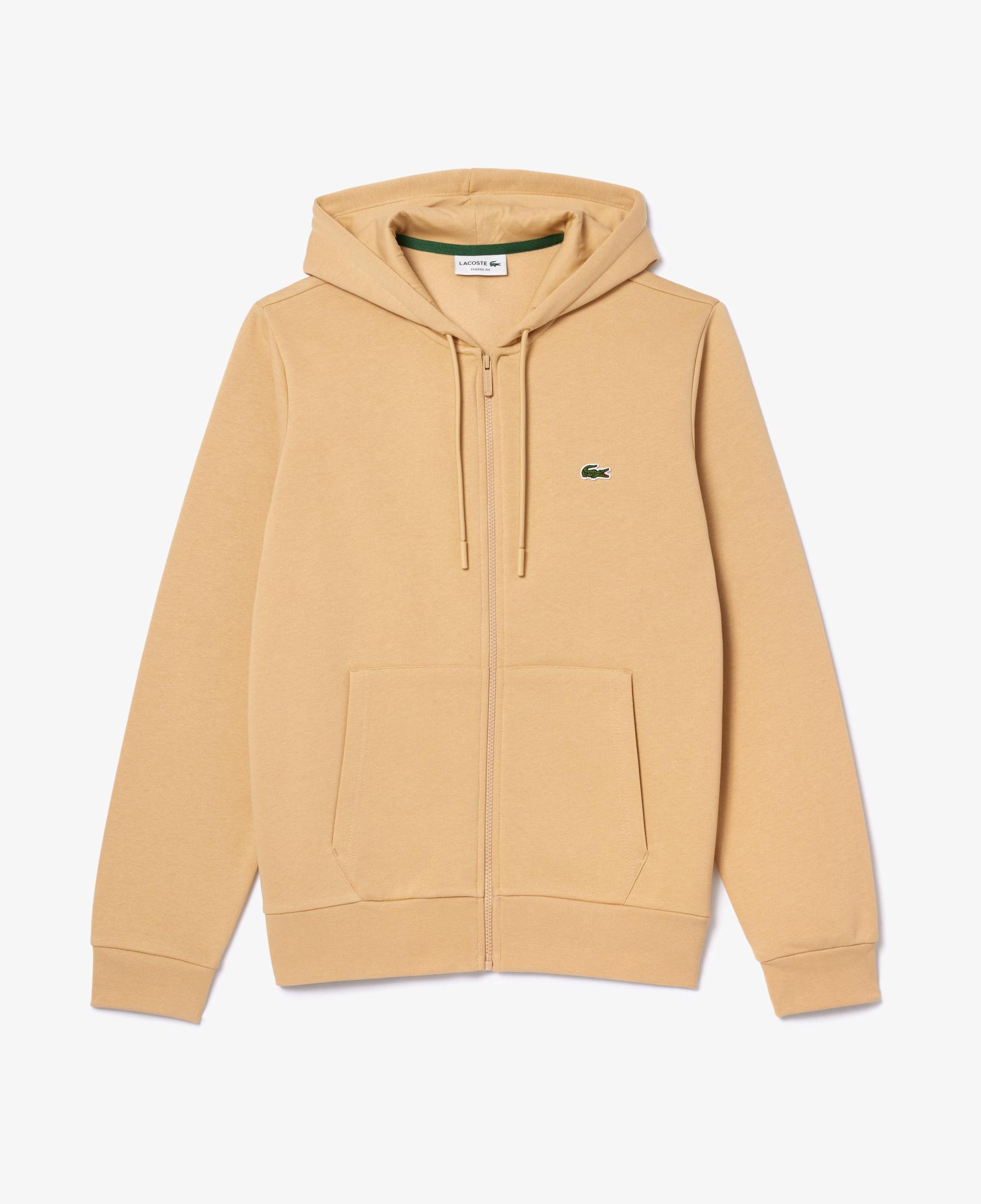 Erkek Classic Fit Fermuarlı Bej Sweatshirt