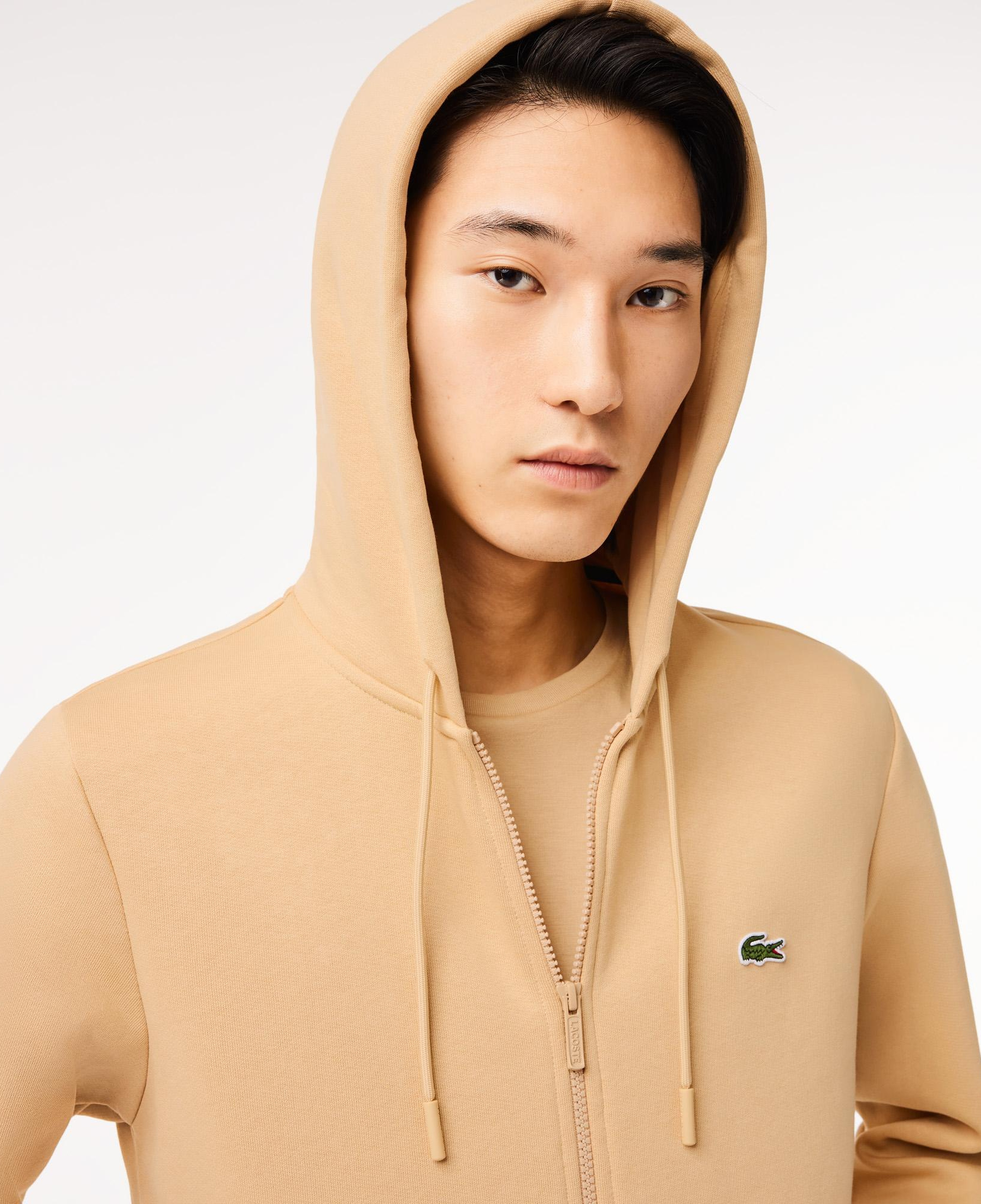 Erkek Classic Fit Fermuarlı Bej Sweatshirt