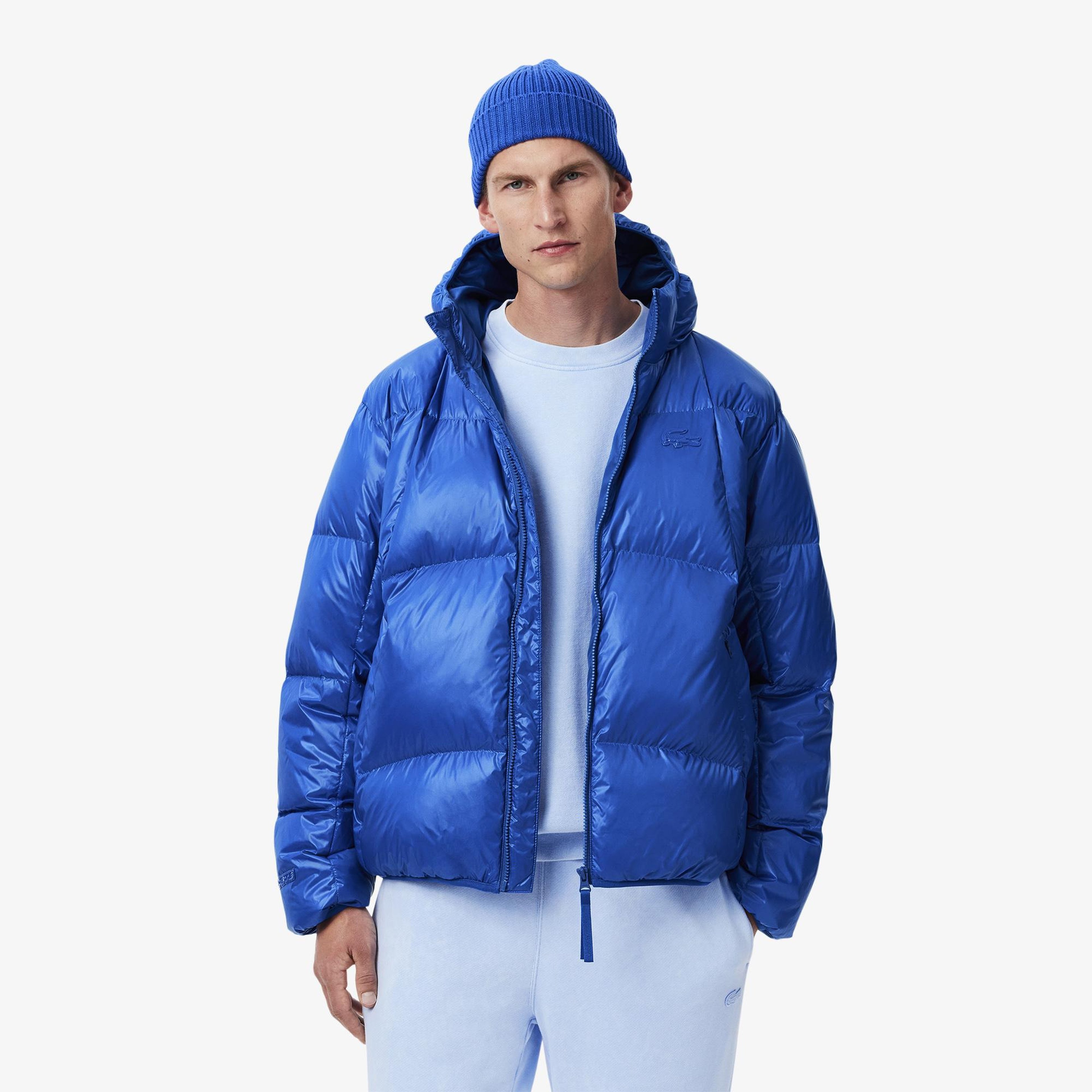 Erkek Relaxed Fit Kapüşonlu Mavi Mont