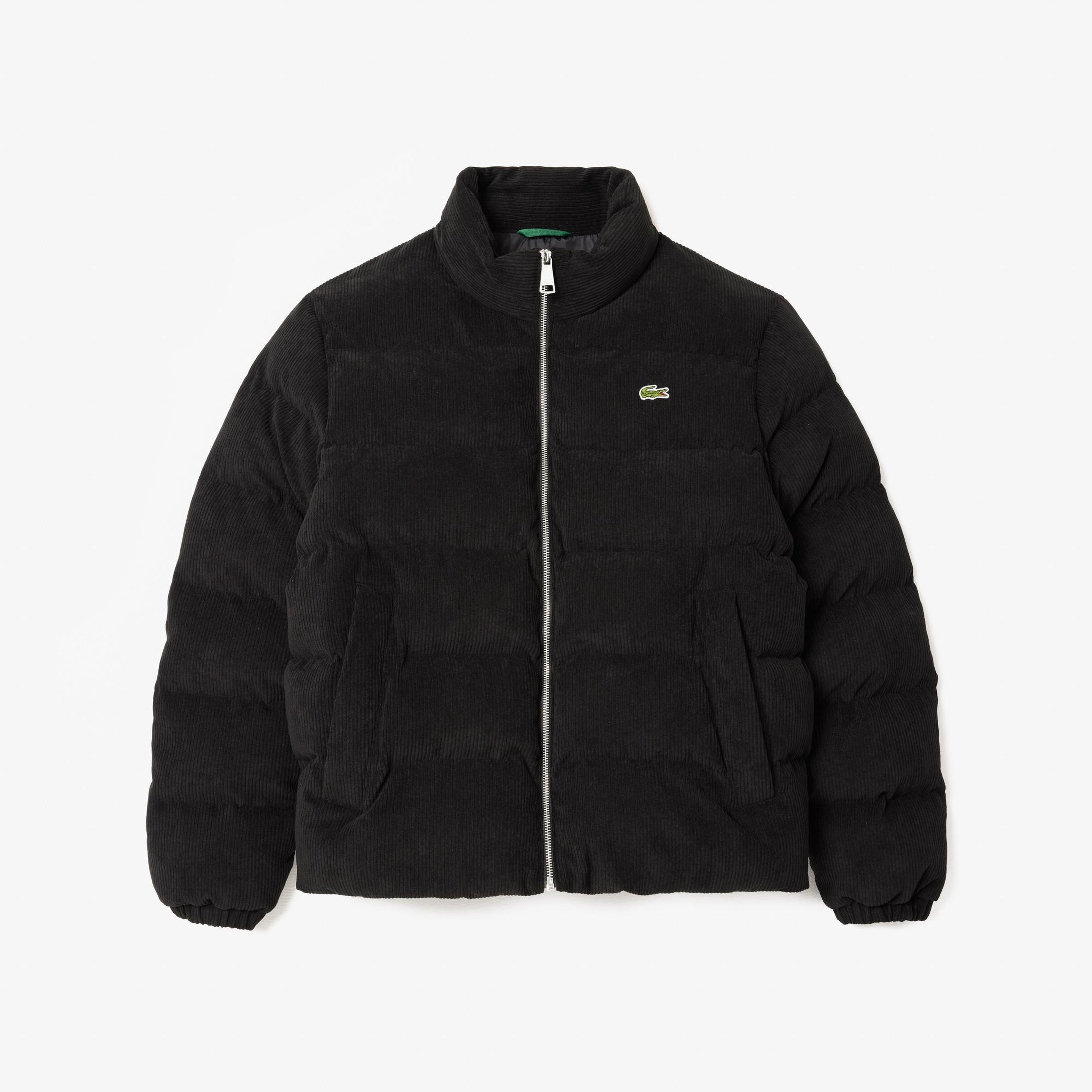 Erkek Relaxed Fit Dik Yaka Siyah Şişme Mont