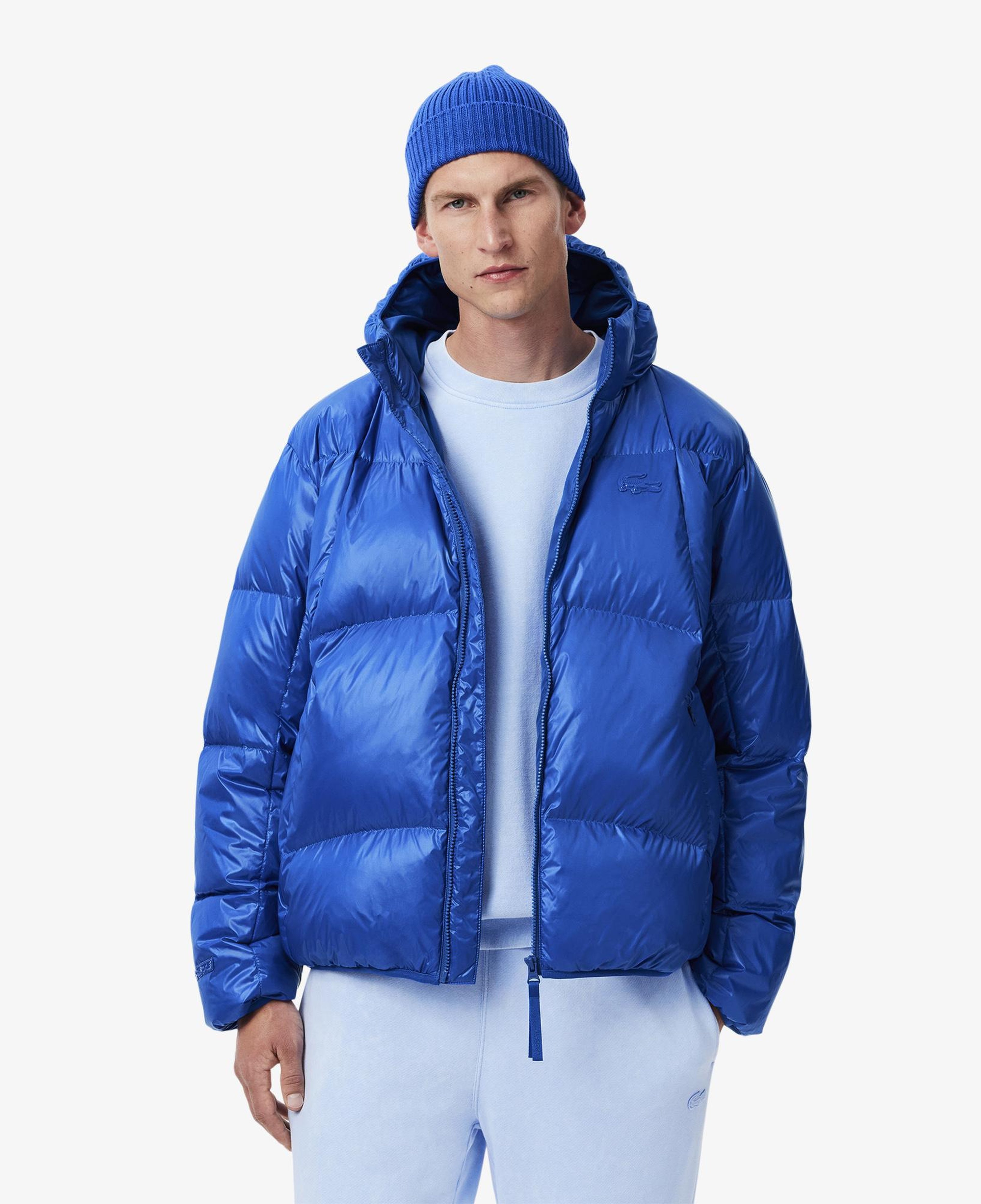 Erkek Relaxed Fit Kapüşonlu Mavi Mont