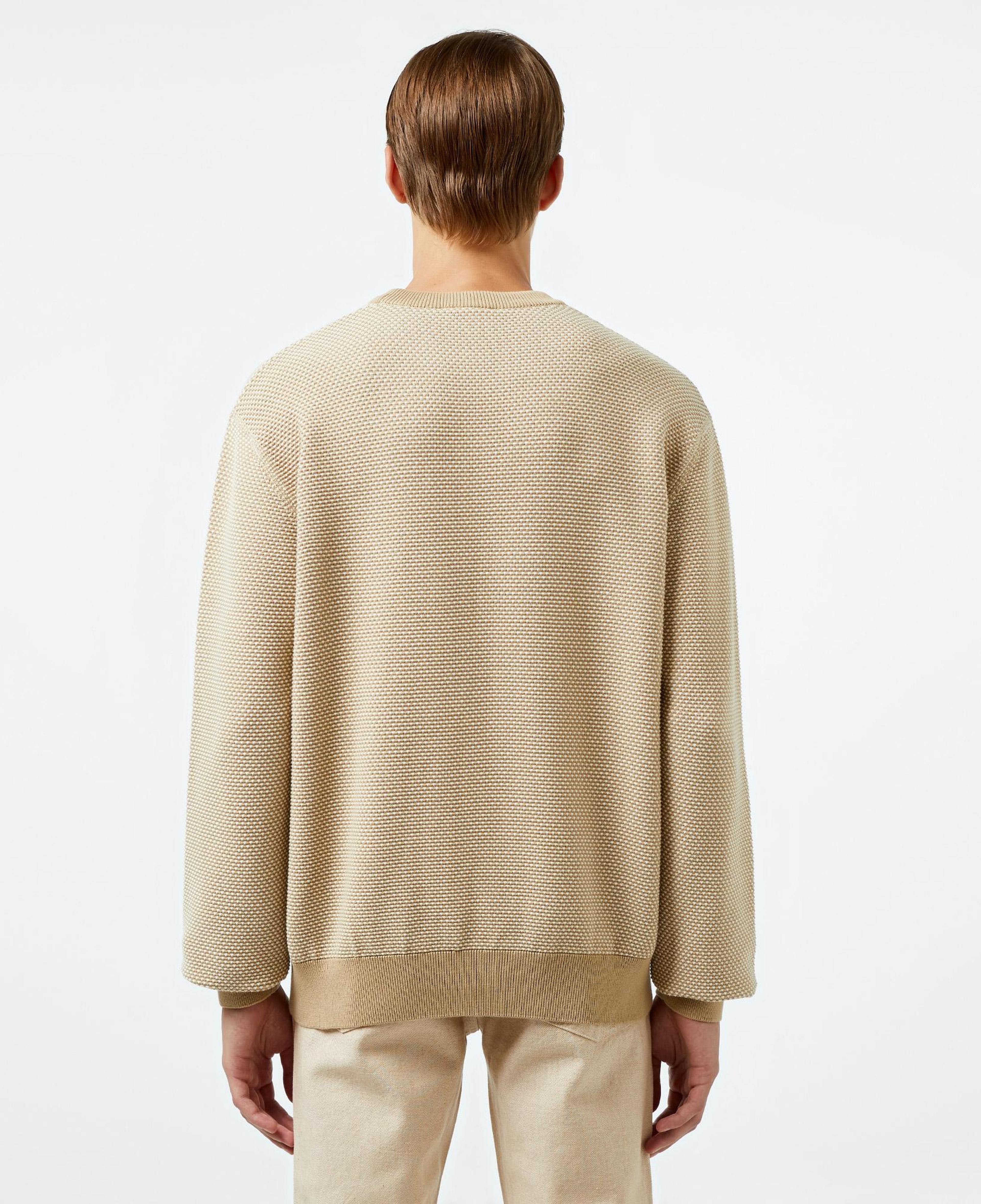Erkek Relaxed Fit Bisiklet Yaka Bej Triko