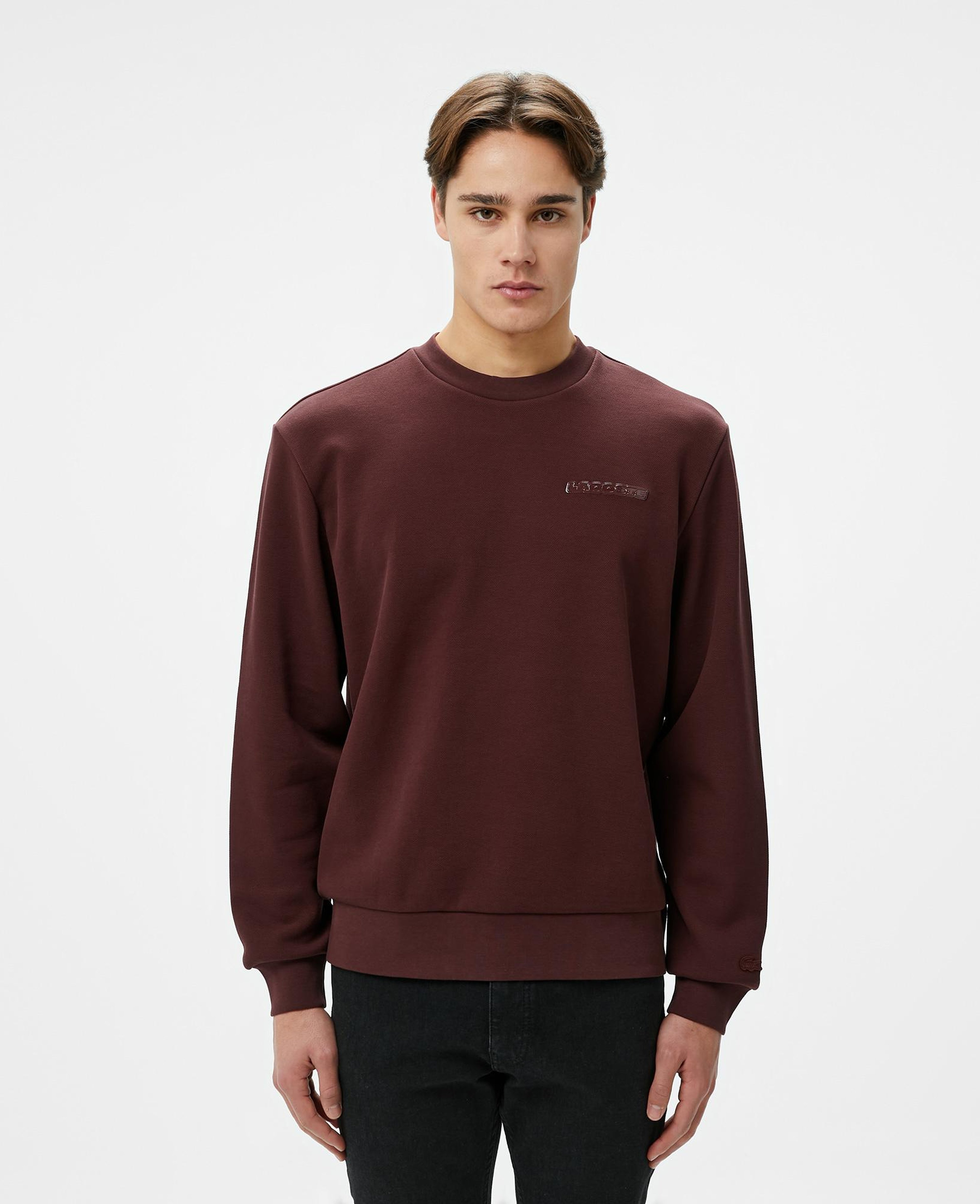 Erkek Classic Fit Bisiklet Yaka Bordo Sweatshirt