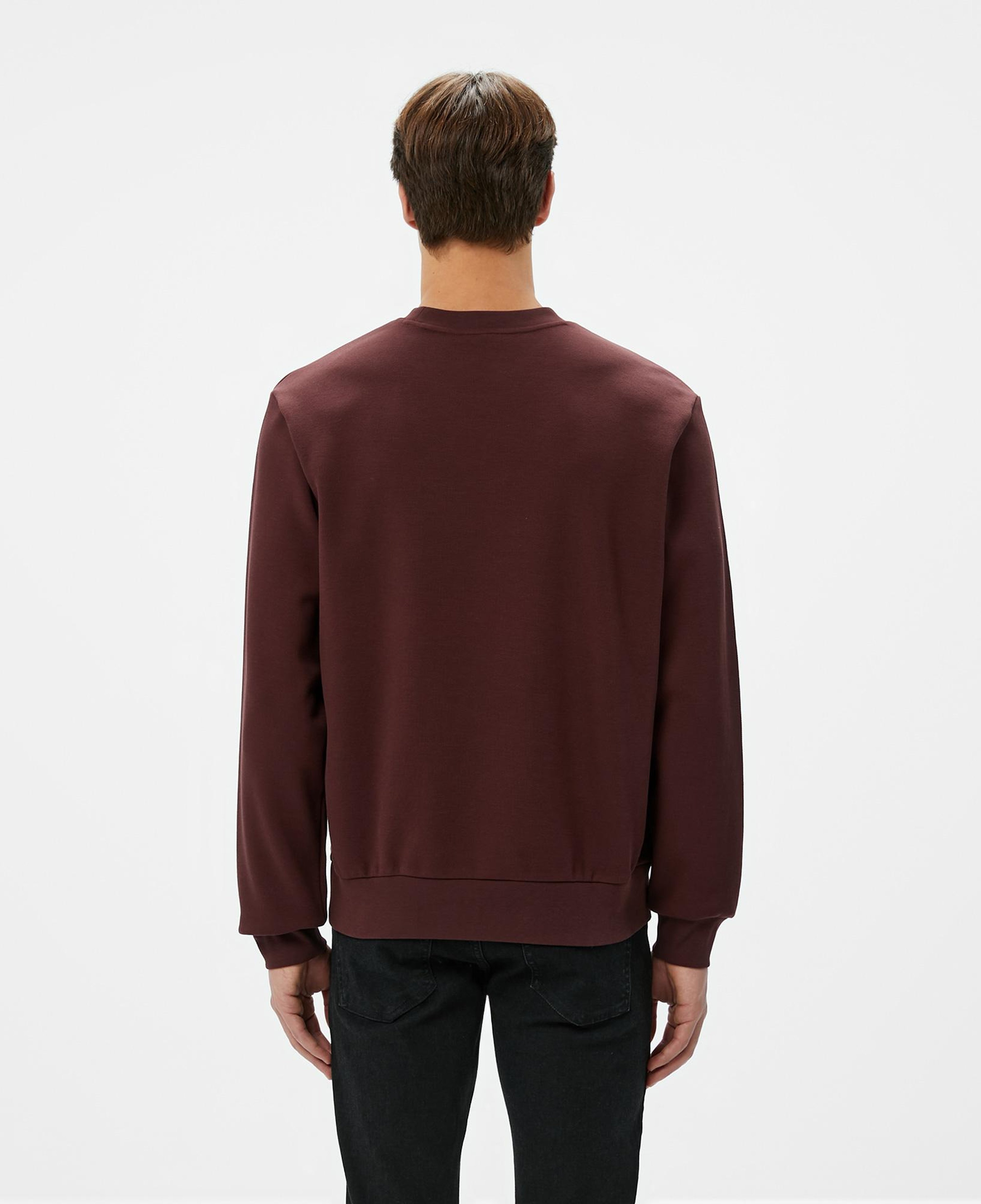 Erkek Classic Fit Bisiklet Yaka Bordo Sweatshirt