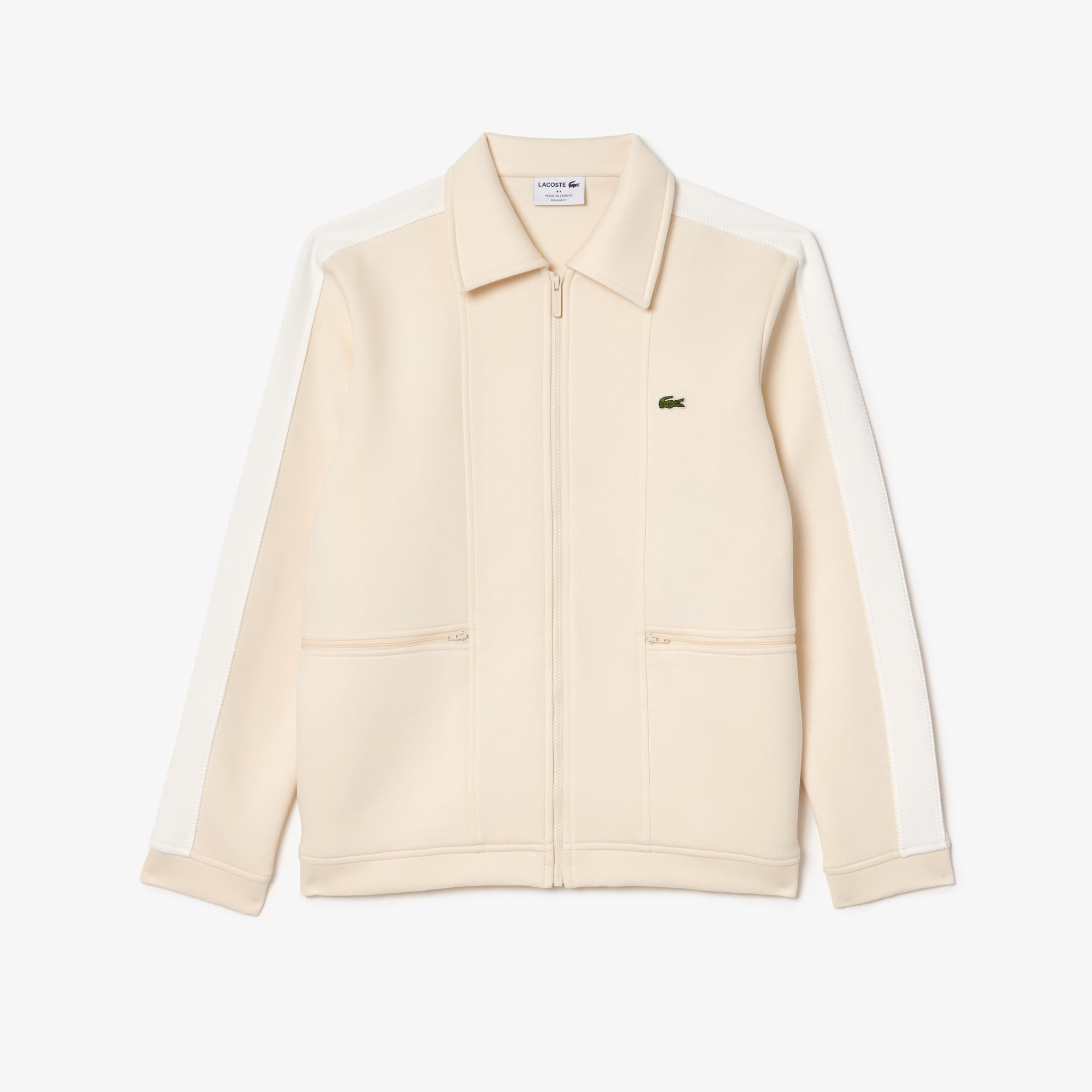 Erkek Regular Fit Fermuarlı Krem Sweatshirt