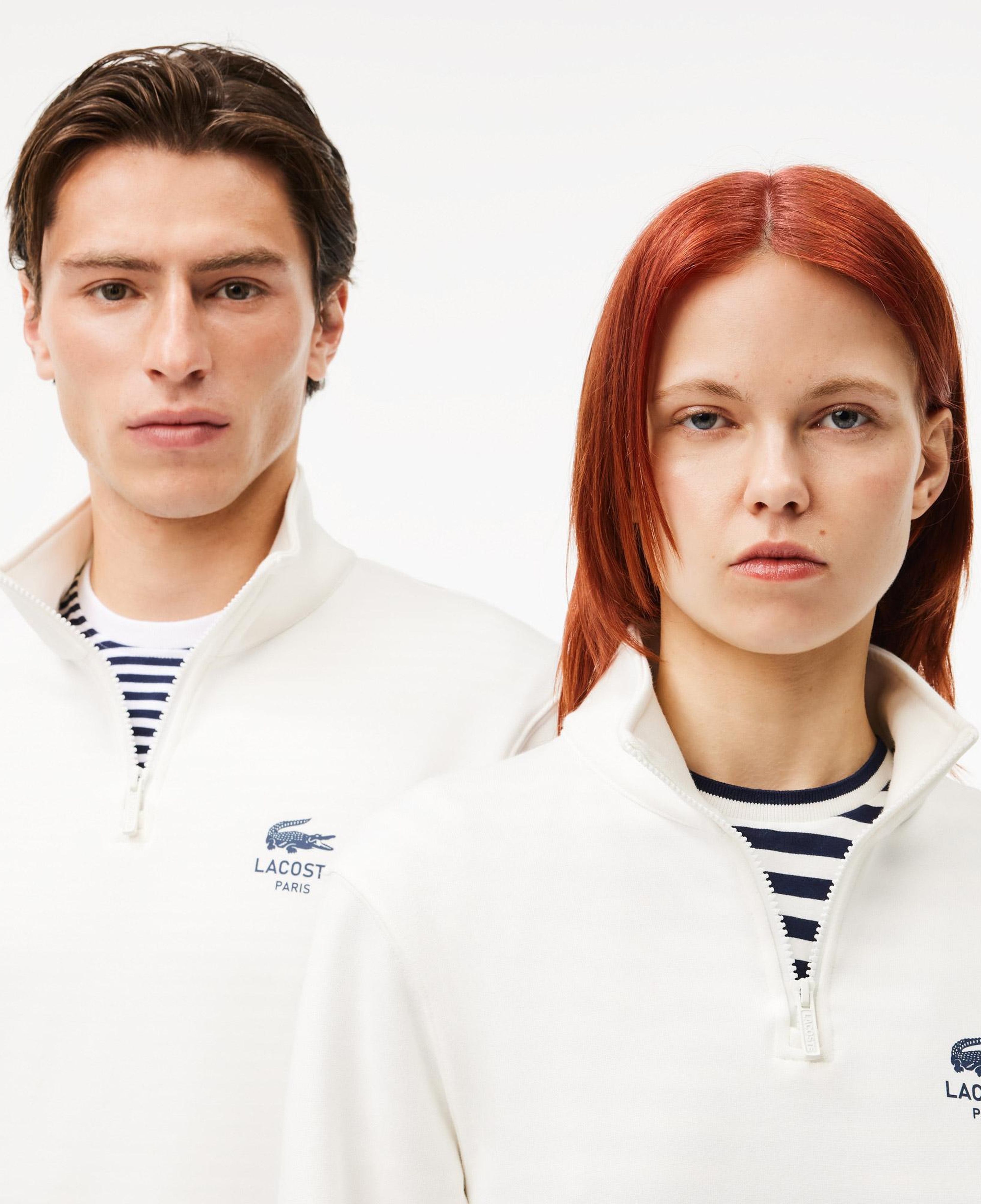Lacoste Neck-Zip Erkek Beyaz Sweatshirt