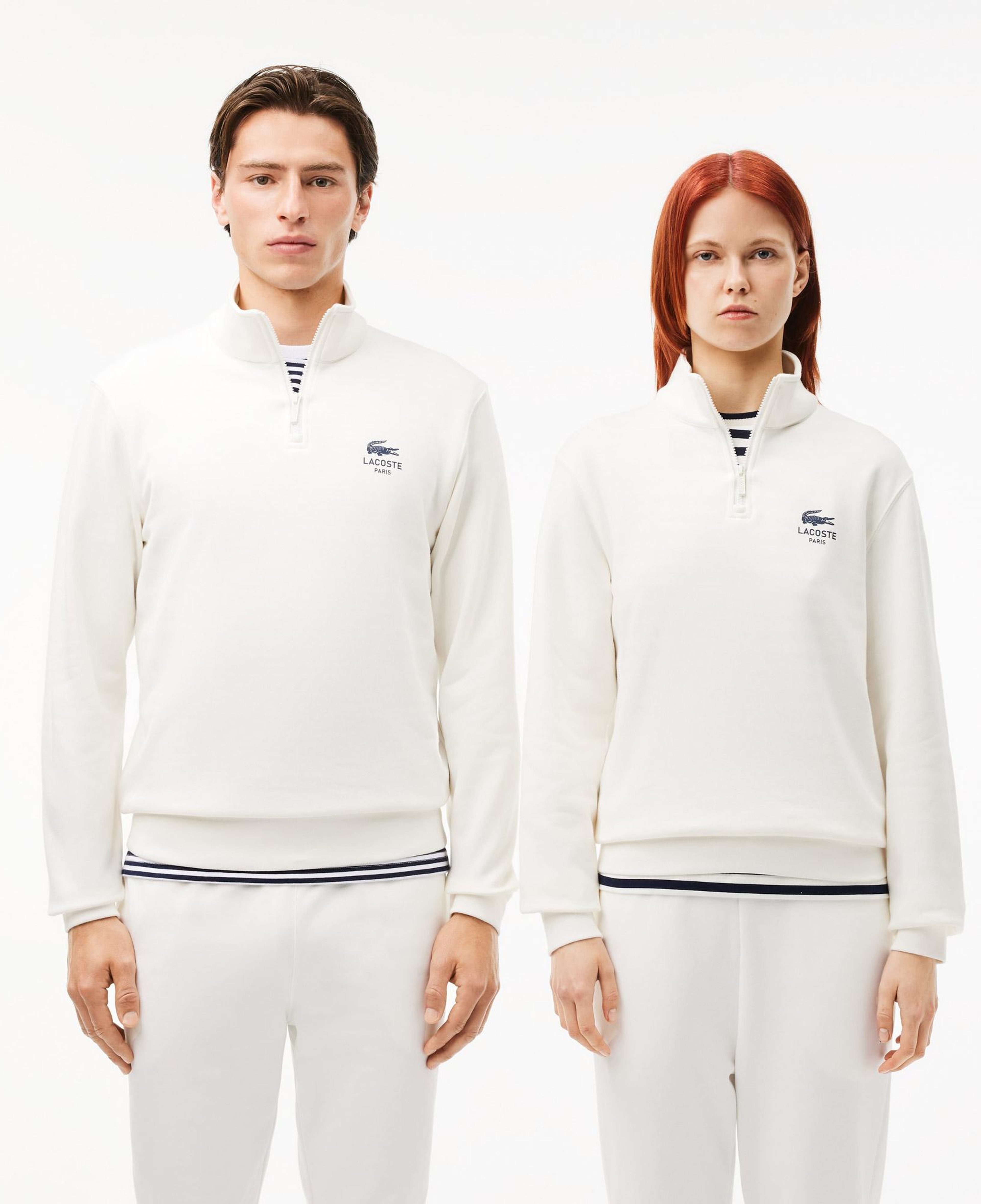 Lacoste Neck-Zip Erkek Beyaz Sweatshirt
