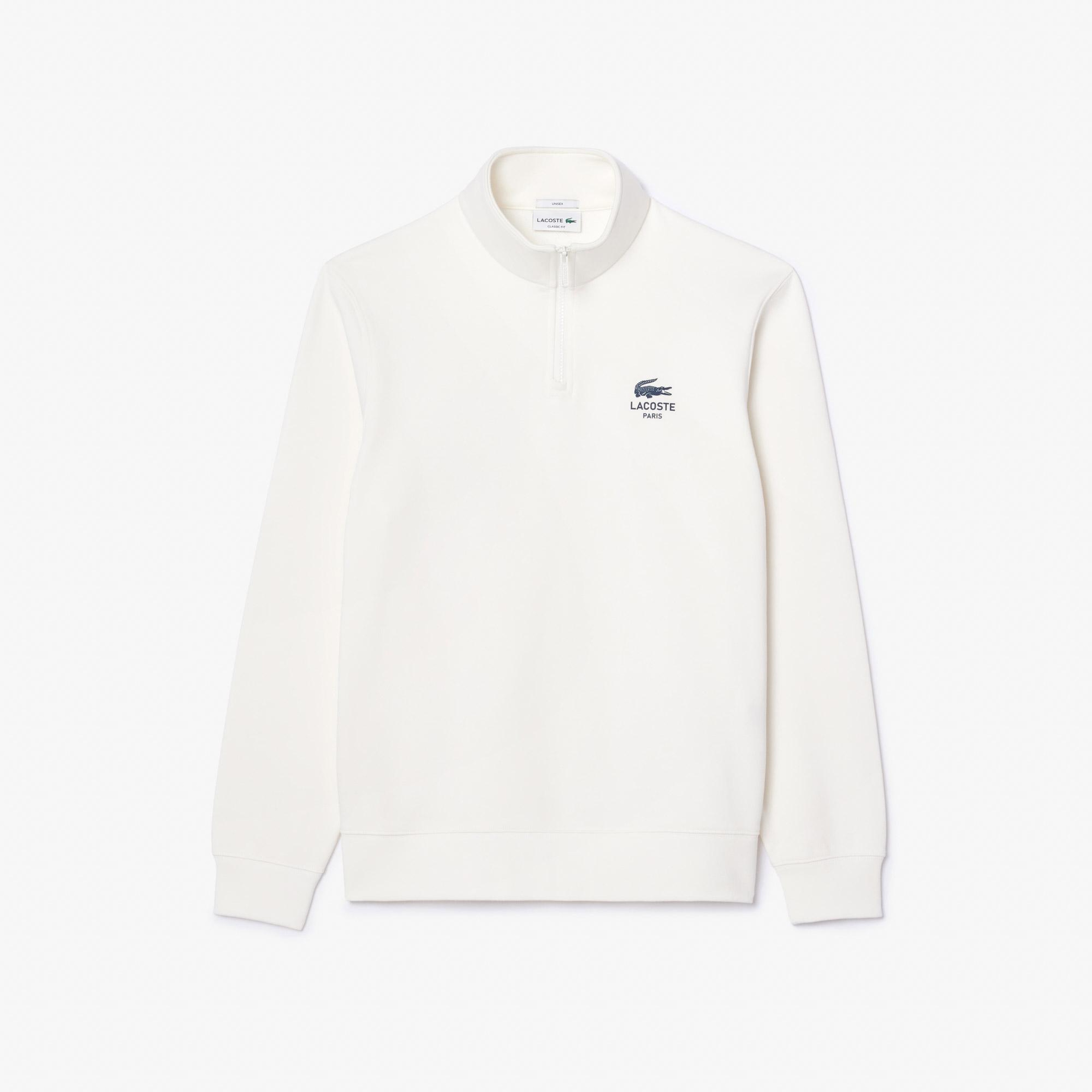 Lacoste Neck-Zip Erkek Beyaz Sweatshirt