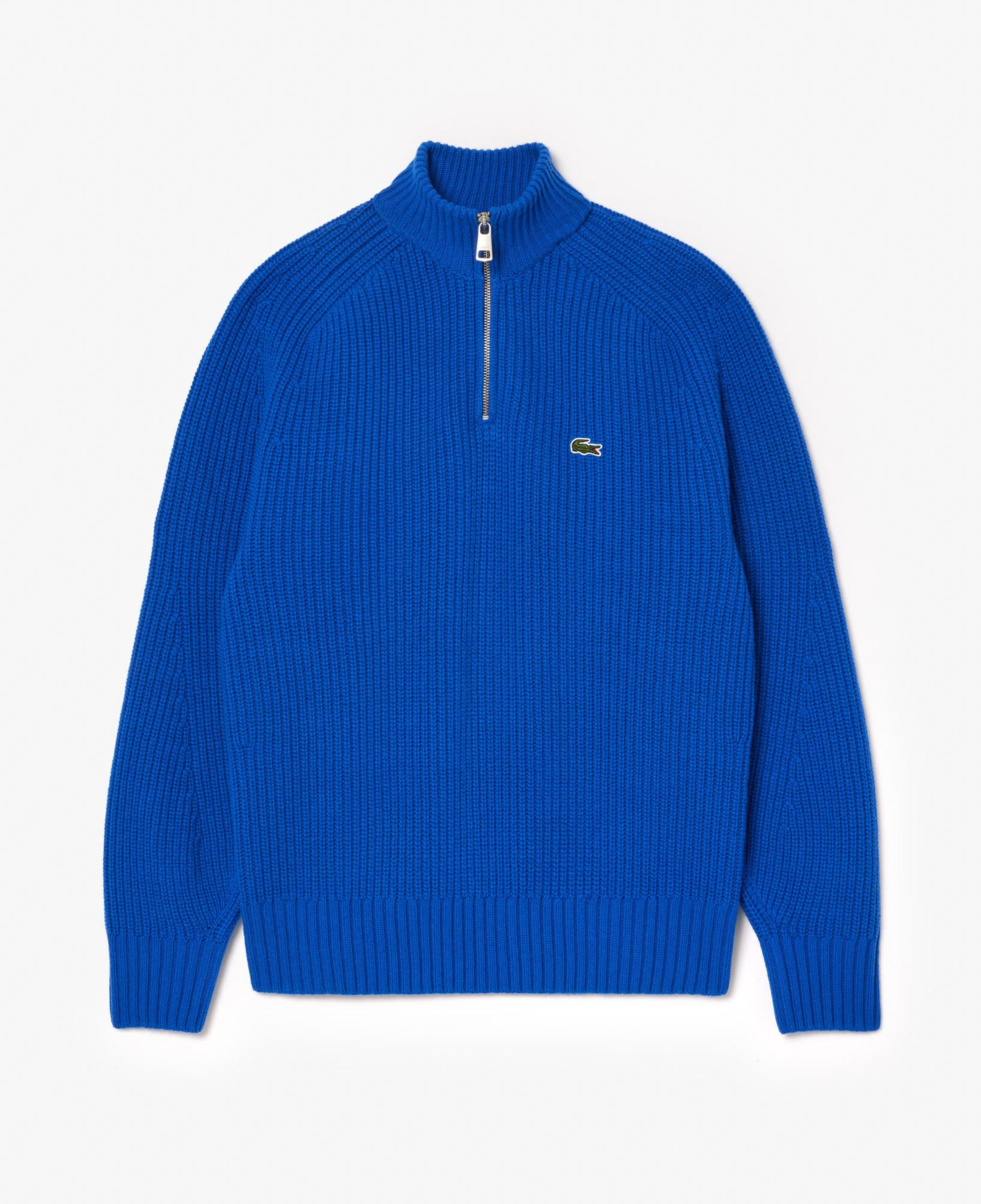 Erkek Classic Fit Yarım Fermuarlı Lacivert Yün Kazak