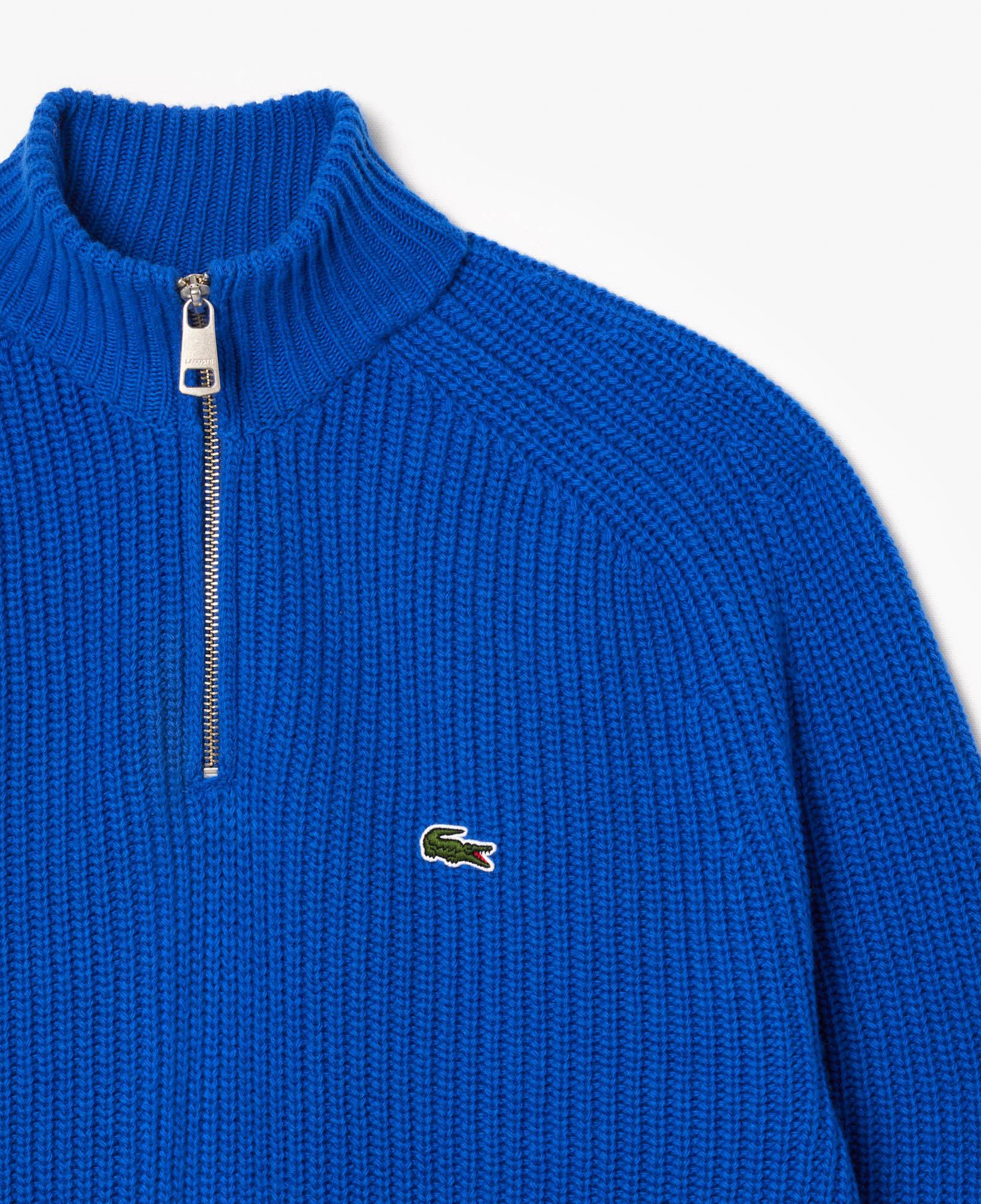Erkek Classic Fit Yarım Fermuarlı Lacivert Yün Kazak
